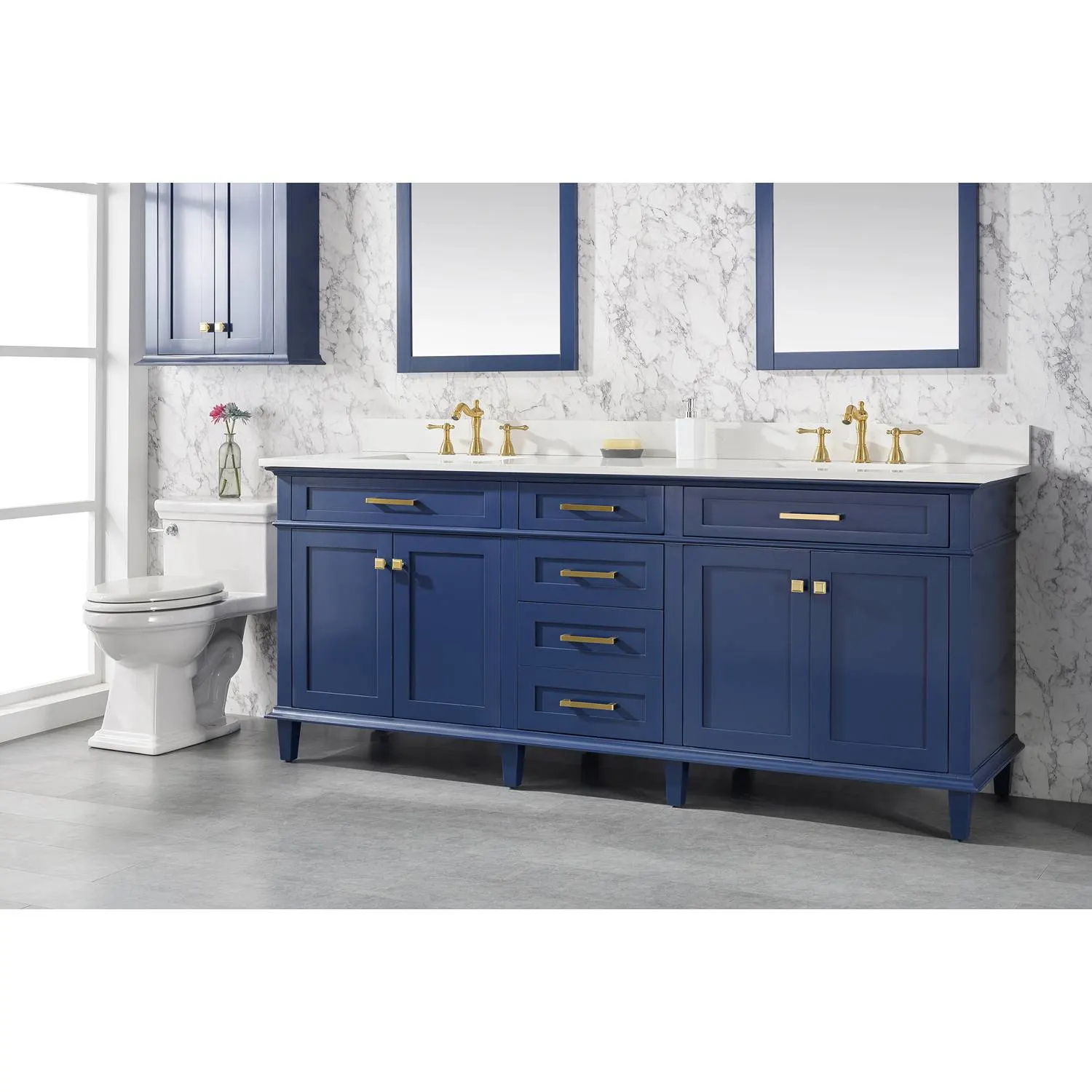 Legion Furniture 80 Inch Carrara White Top Double Sink Vanity Cabinet - image 14