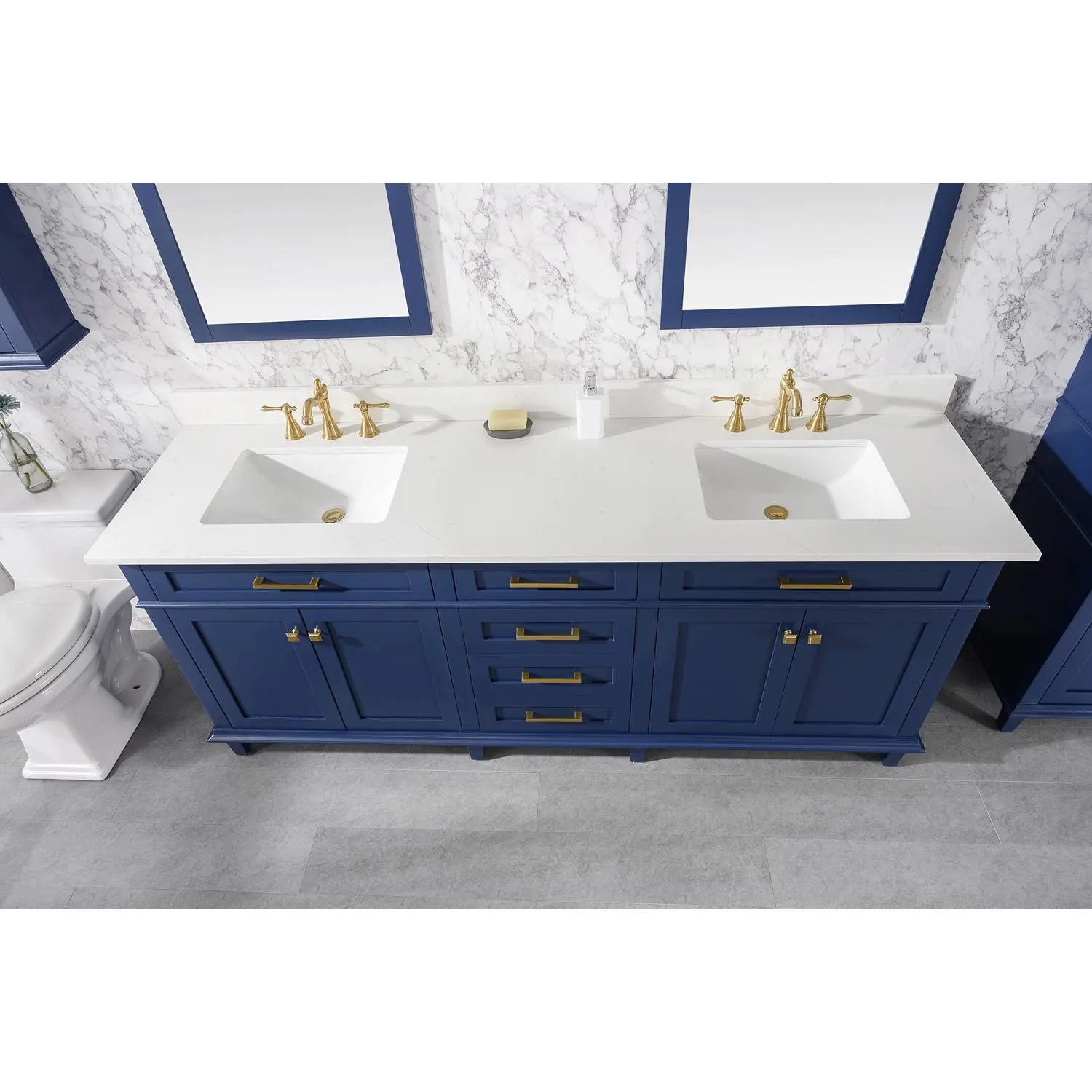 Legion Furniture 80 Inch Carrara White Top Double Sink Vanity Cabinet - image 16