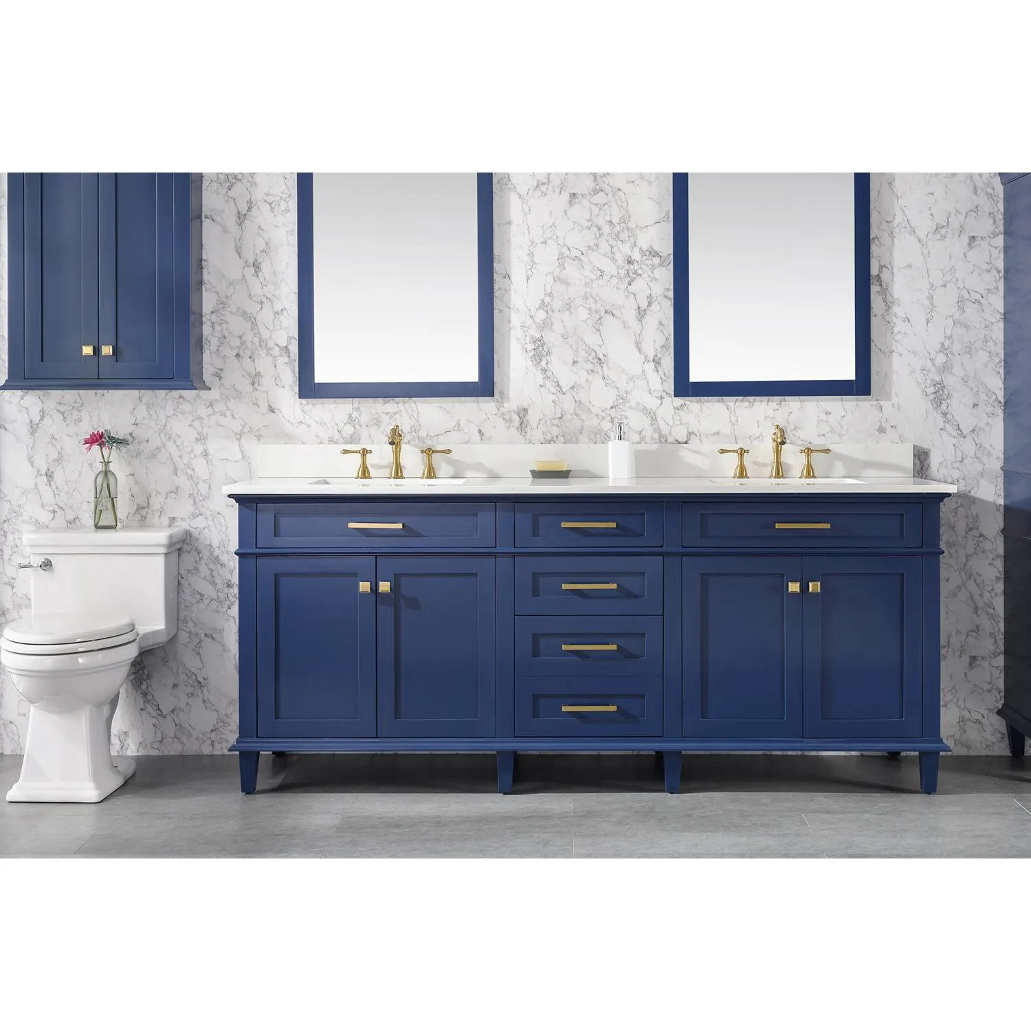 Legion Furniture 80 Inch Carrara White Top Double Sink Vanity Cabinet - image 3