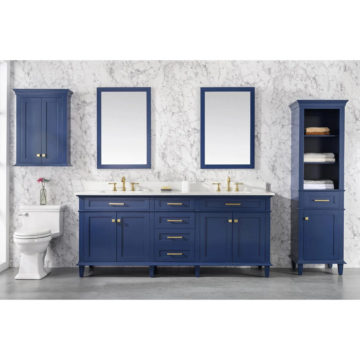 Legion Furniture 80 Inch Carrara White Top Double Sink Vanity Cabinet - image 22