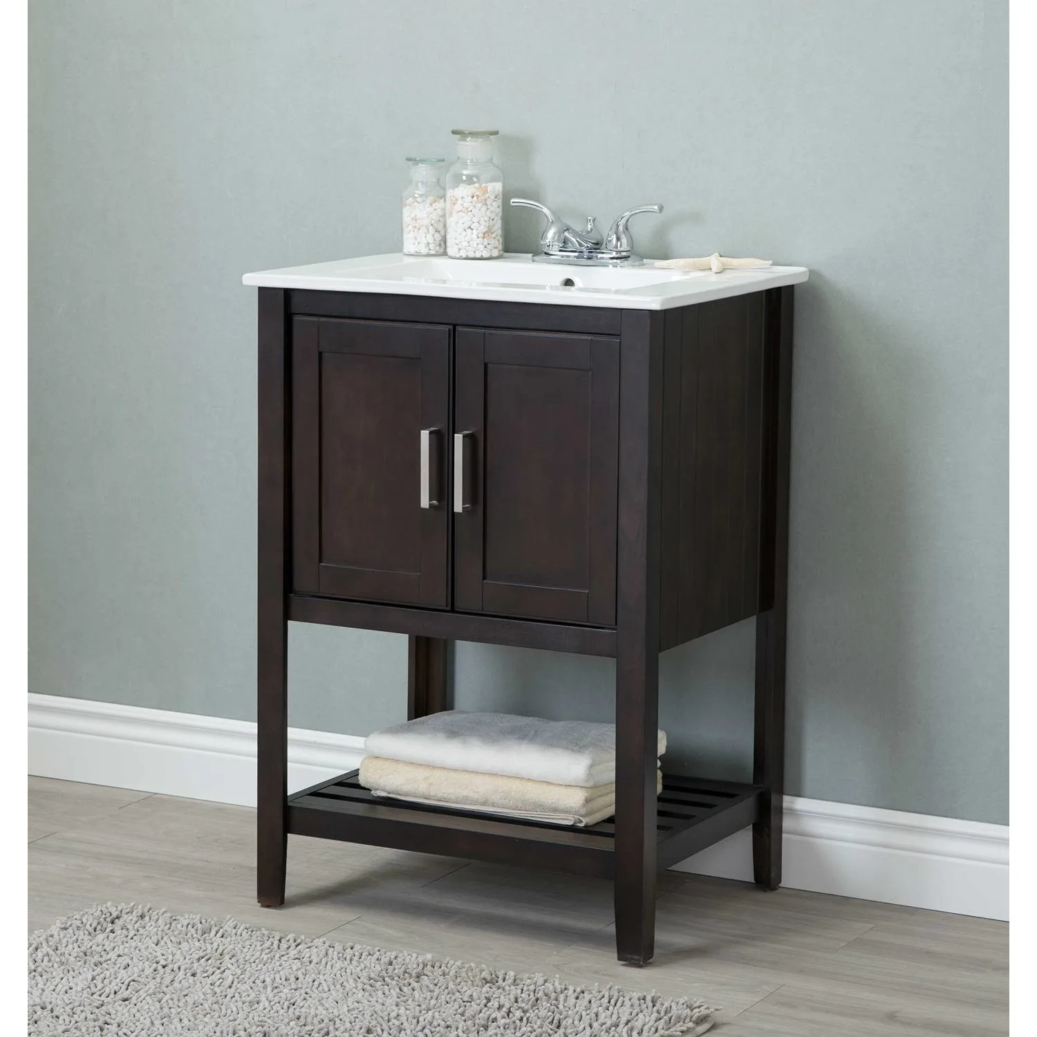 Legion Furniture 24 Inch White Ceramic Top and Sink Vanity Cabinet - image 4