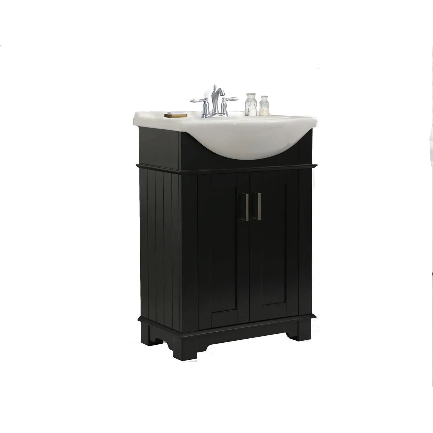 Legion Furniture 24 Inch White Ceramic Top and Sink Vanity Cabinet