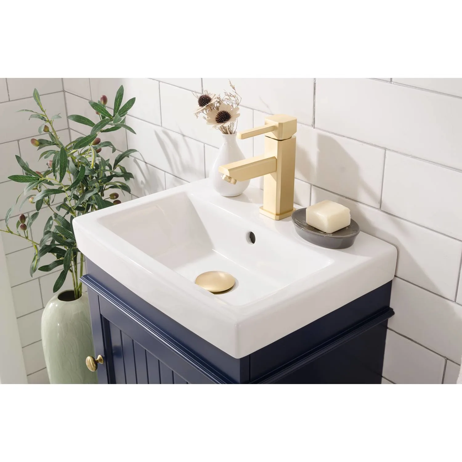 Legion Furniture 18 Inch White Ceramic Top and Sink Vanity Cabinet - image 2