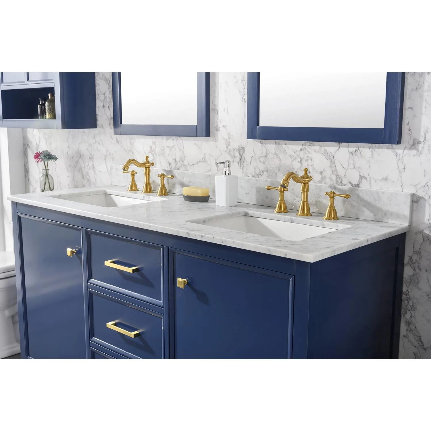 Legion Furniture 60 Inch Carrara White Top Double Sink Vanity Cabinet - image 3