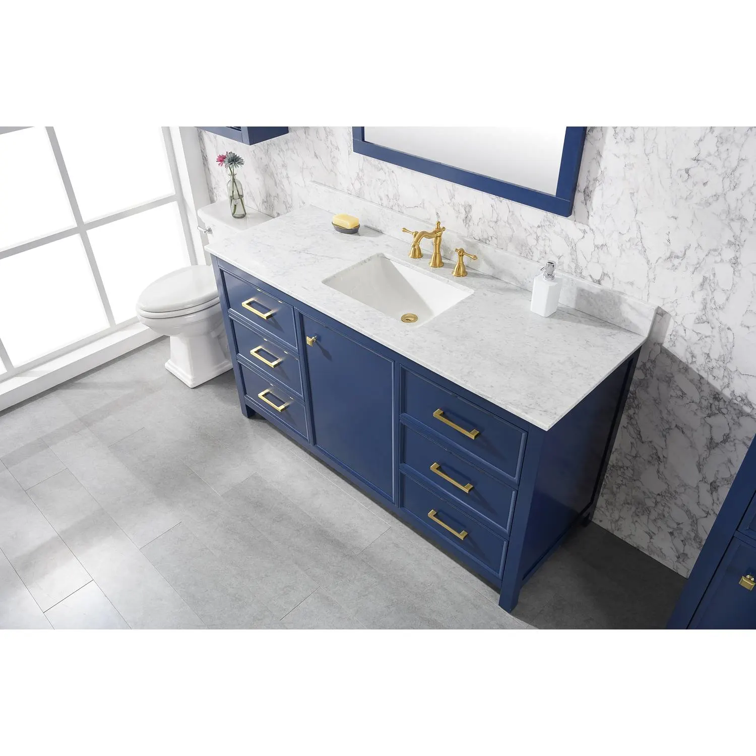 Legion Furniture 60 Inch Carrara White Top Ceramic Sink Vanity Cabinet - image 11