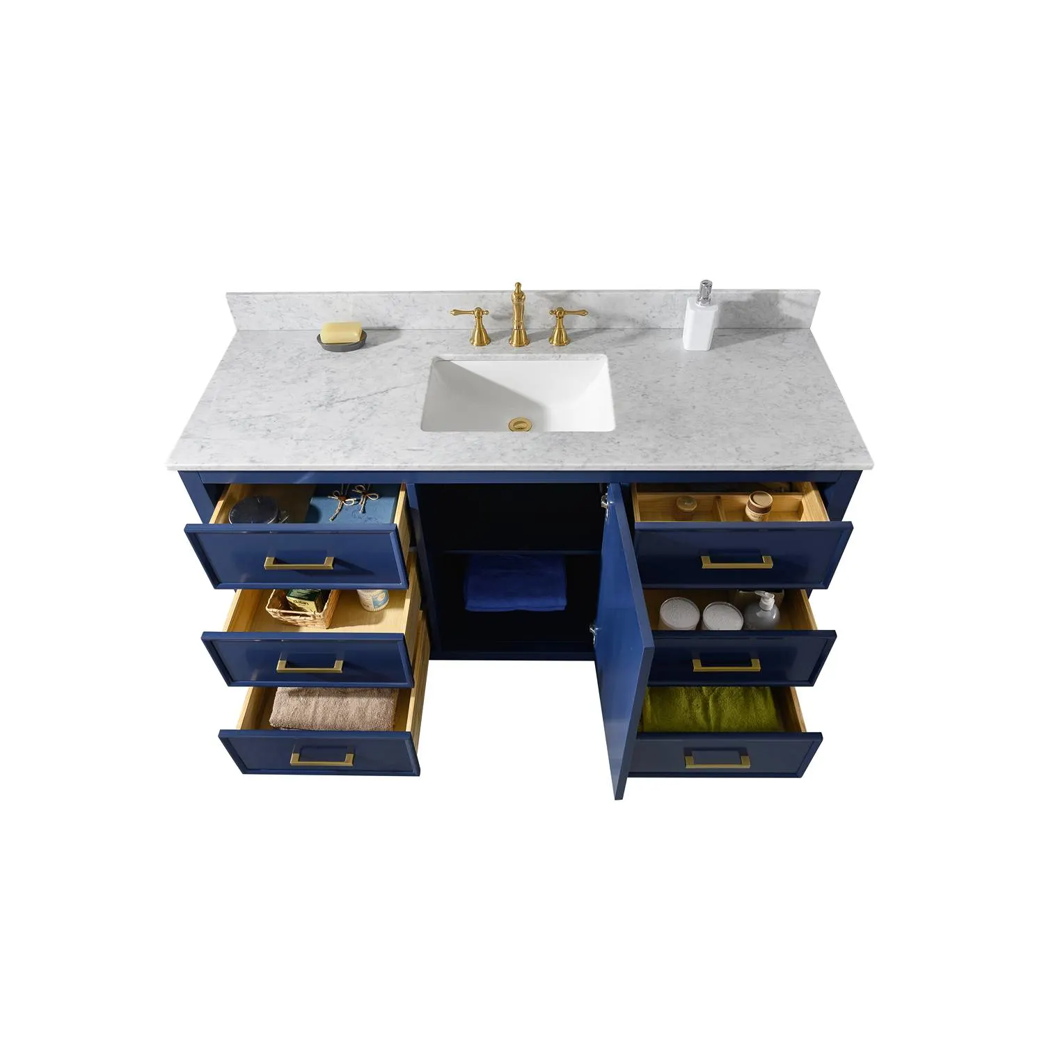 Legion Furniture 60 Inch Carrara White Top Ceramic Sink Vanity Cabinet - image 15