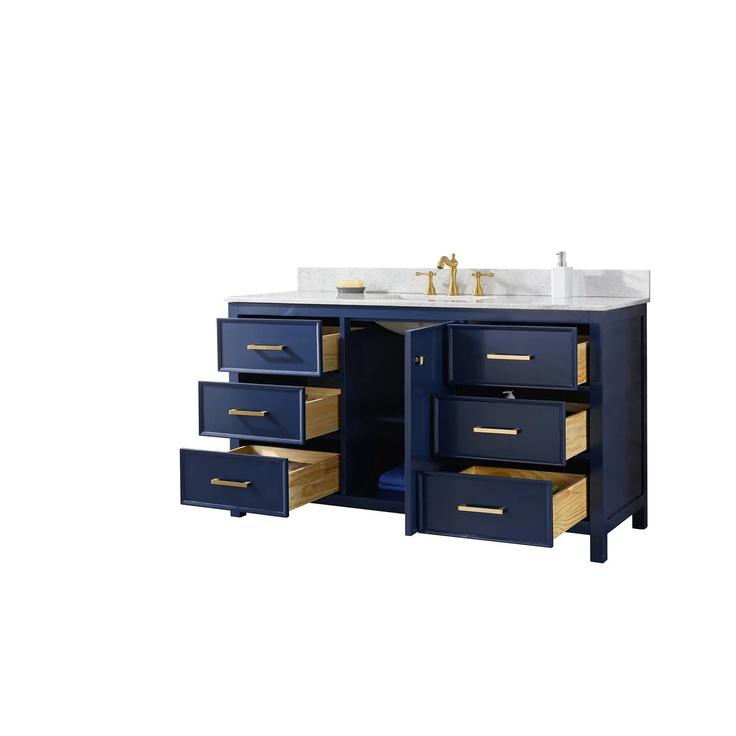 Legion Furniture 60 Inch Carrara White Top Ceramic Sink Vanity Cabinet - image 17