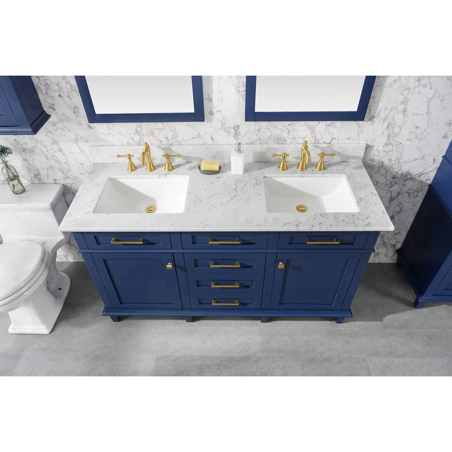 Legion Furniture 60 Inch Carrara White Top Double Sink Vanity Cabinet - image 15