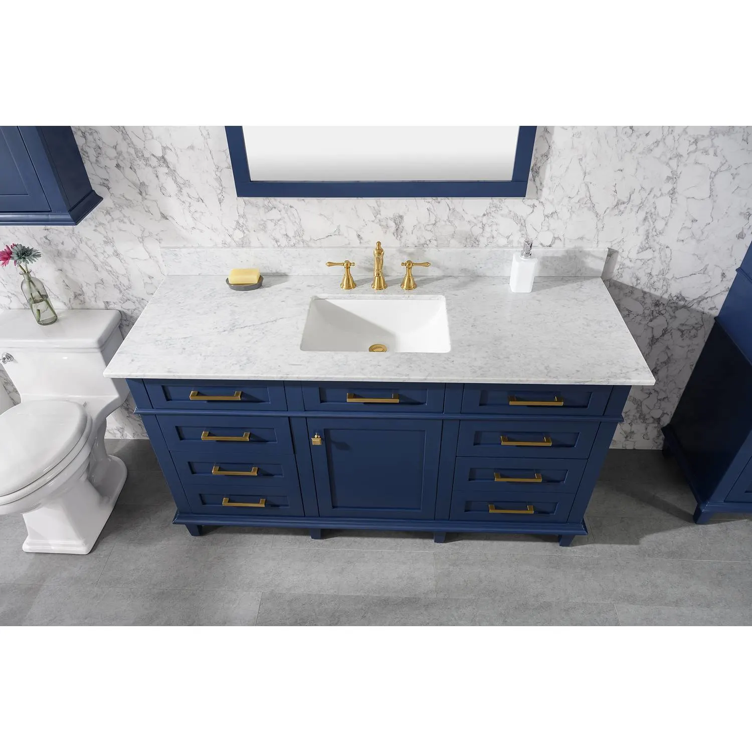 Legion Furniture 60 Inch Carrara White Top Ceramic Sink Vanity Cabinet - image 15