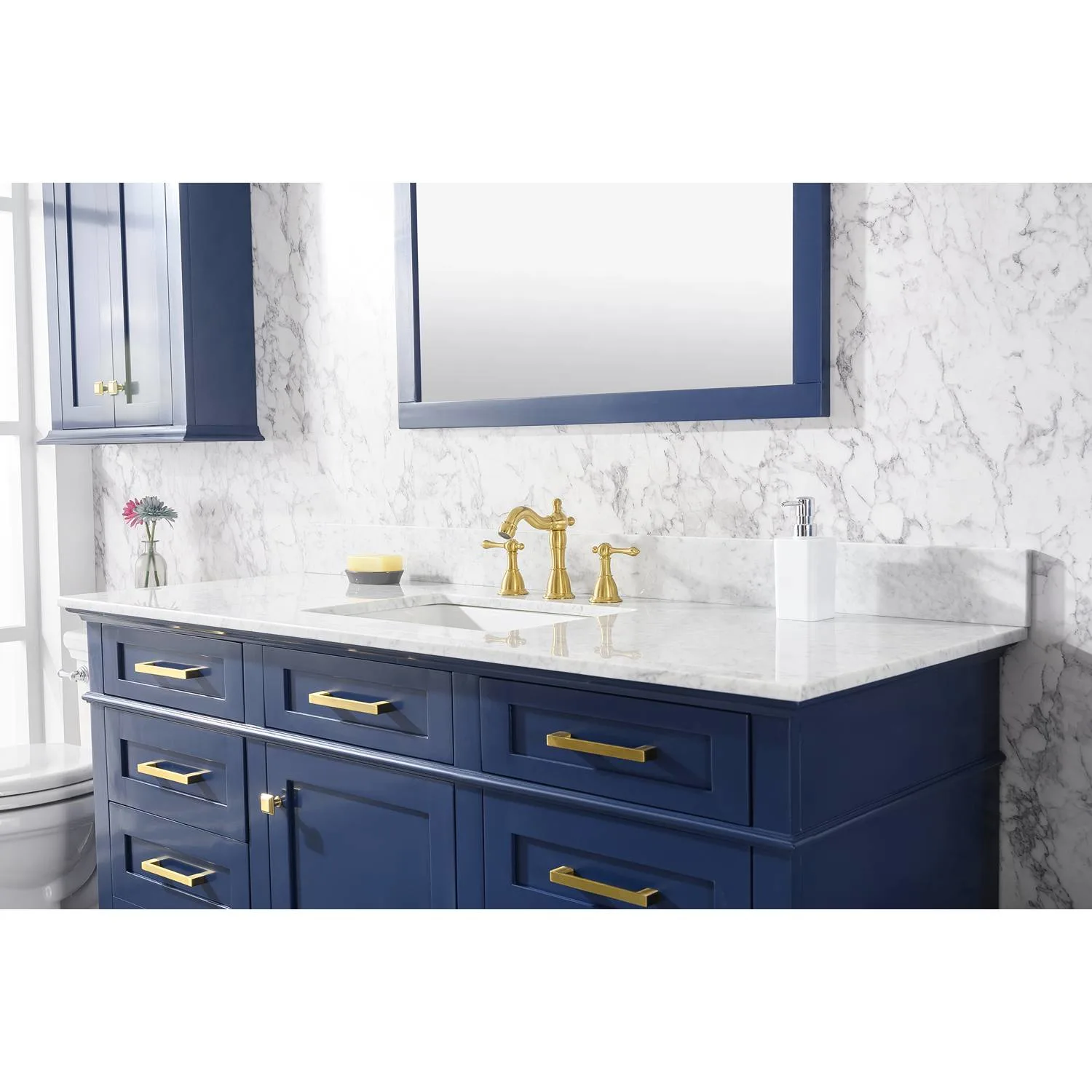 Legion Furniture 60 Inch Carrara White Top Ceramic Sink Vanity Cabinet - image 6
