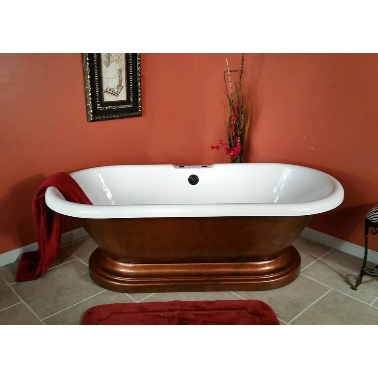 Cambridge Plumbing 60 Inch Double Ended Pedestal Acrylic Bathtub