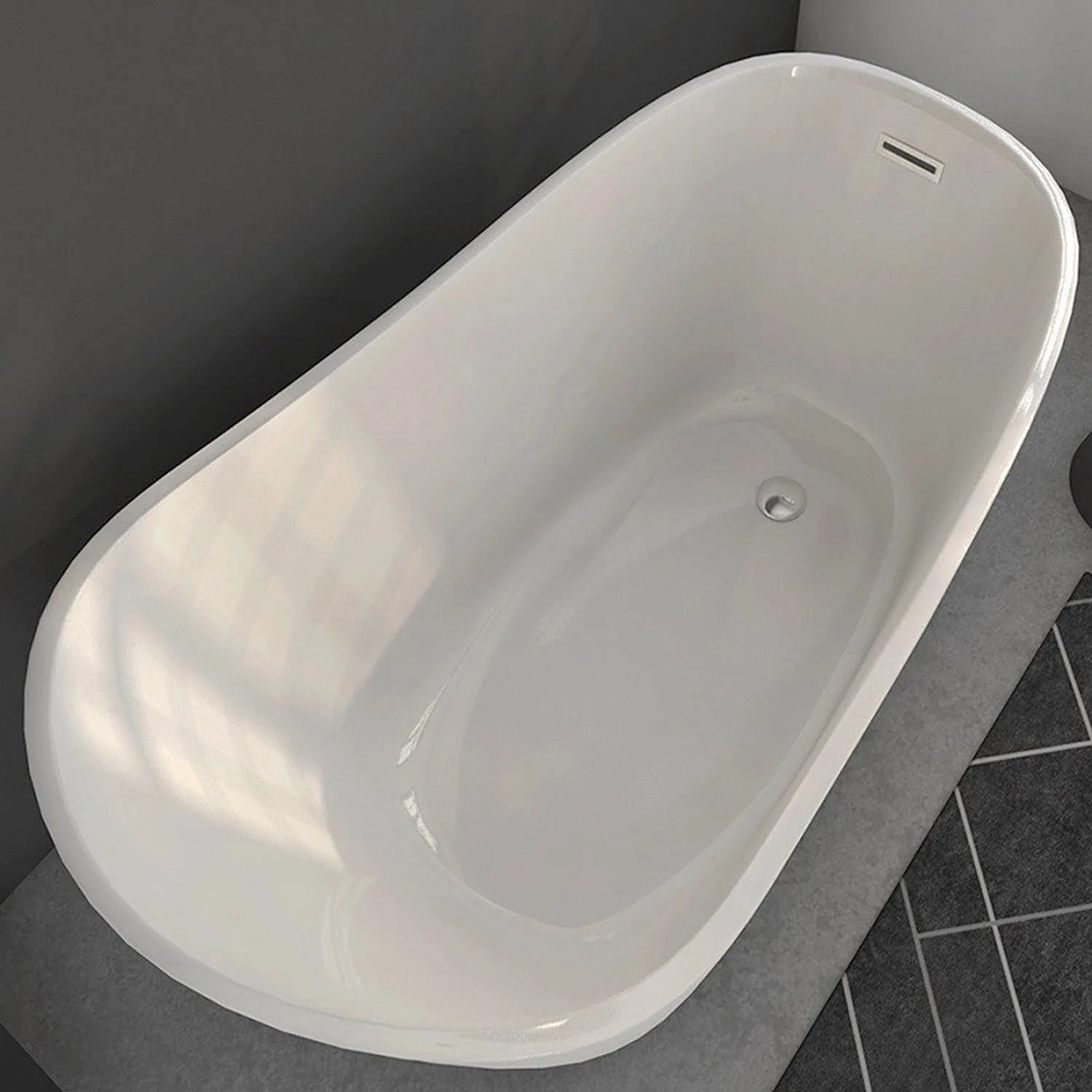 Cambridge Plumbing 61 Inch Freestanding Pedestal Oval Acrylic Bathtub - image 2