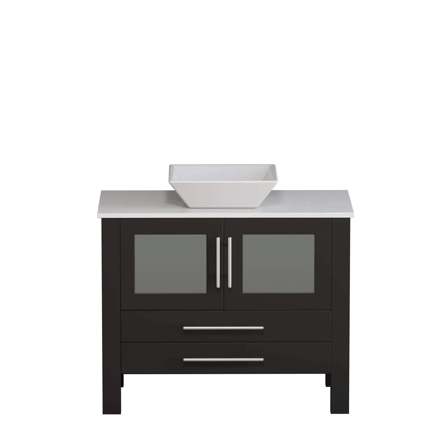 Cambridge Plumbing Complete 36 Inch White Porcelain Espresso Vanity Set - image 4