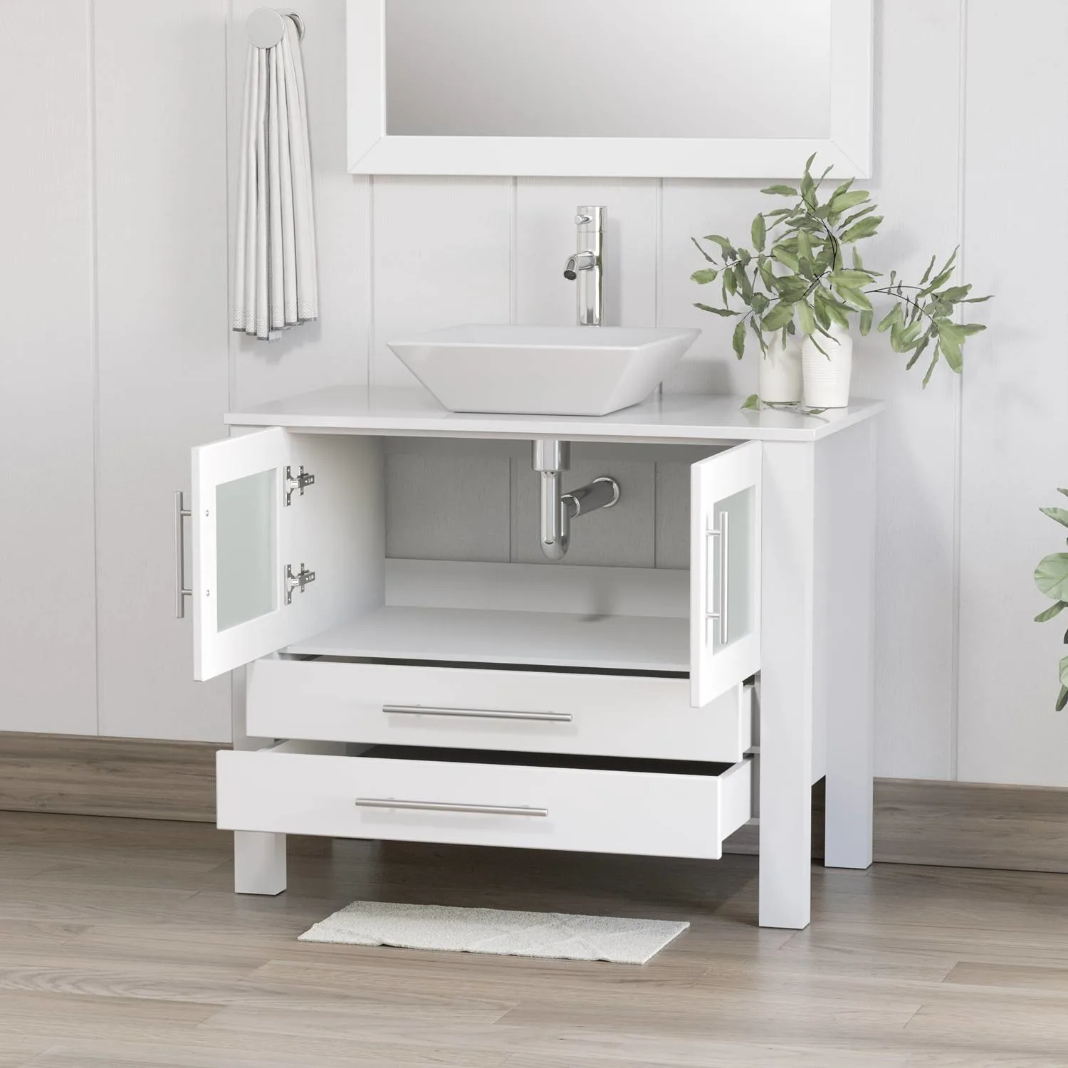 Cambridge Plumbing Complete 36 Inch White Porcelain White Vanity Set - image 2