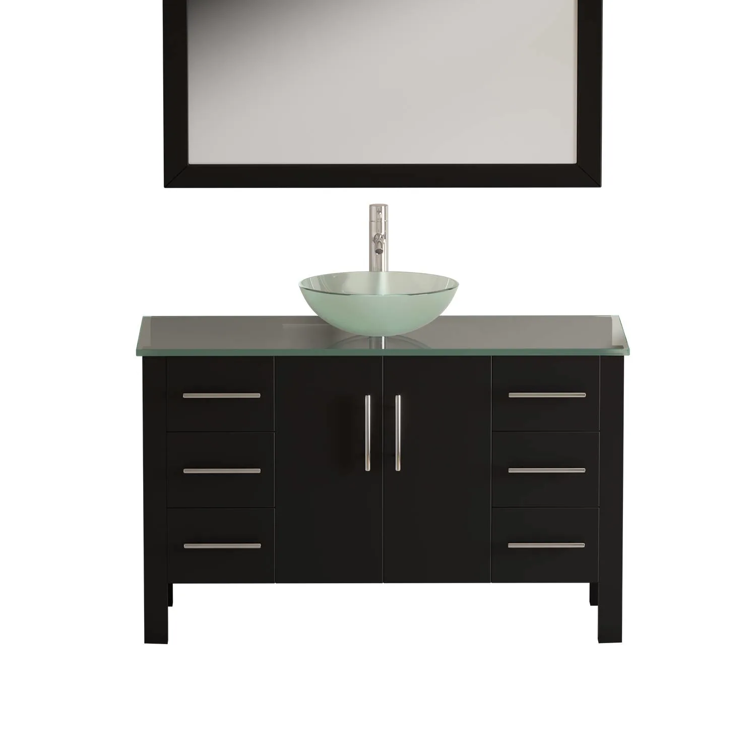 Cambridge Plumbing Complete 48 Inch Tempered Glass Espresso Vanity Set