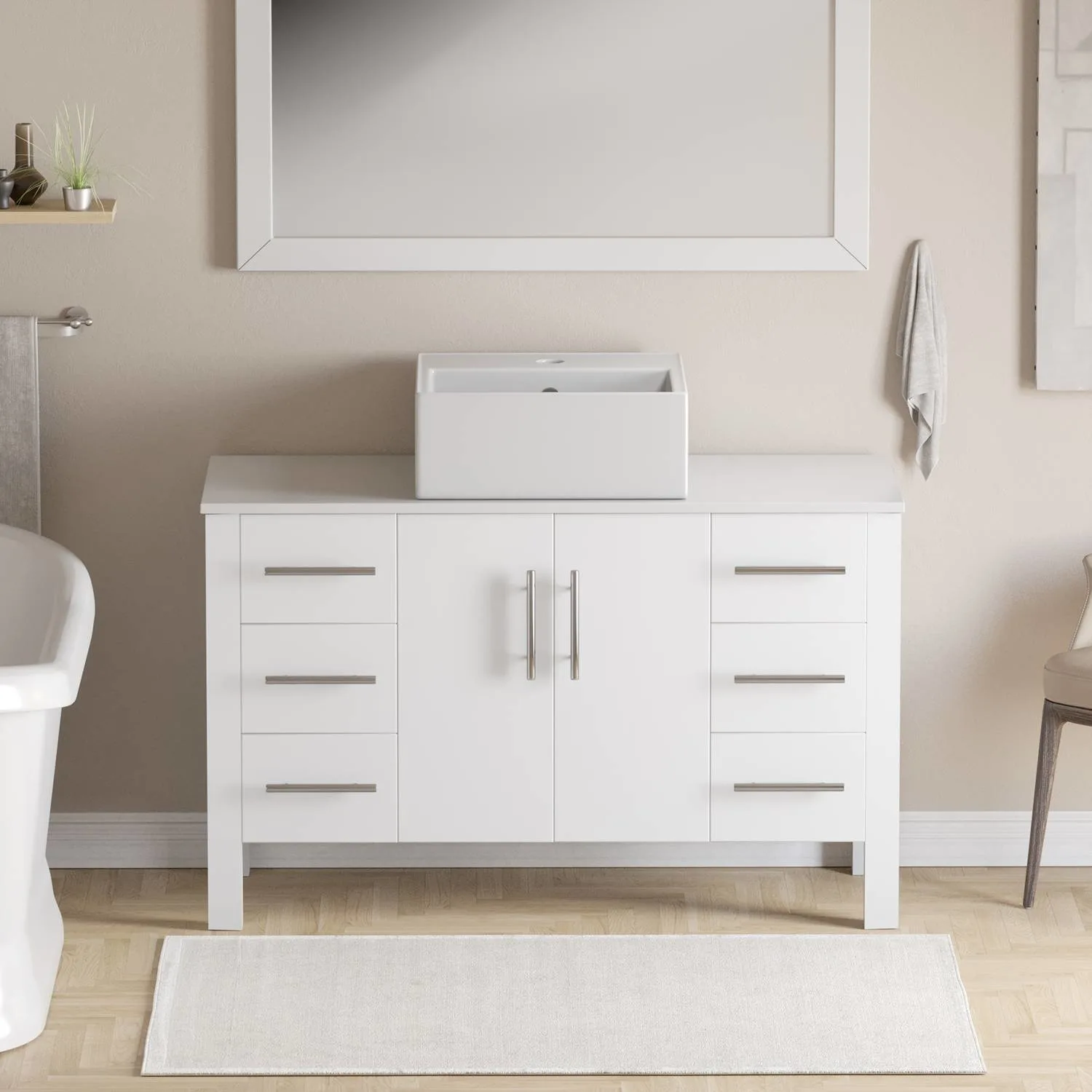 Cambridge Plumbing Complete 48 Inch White Porcelain White Vanity Set - image 4
