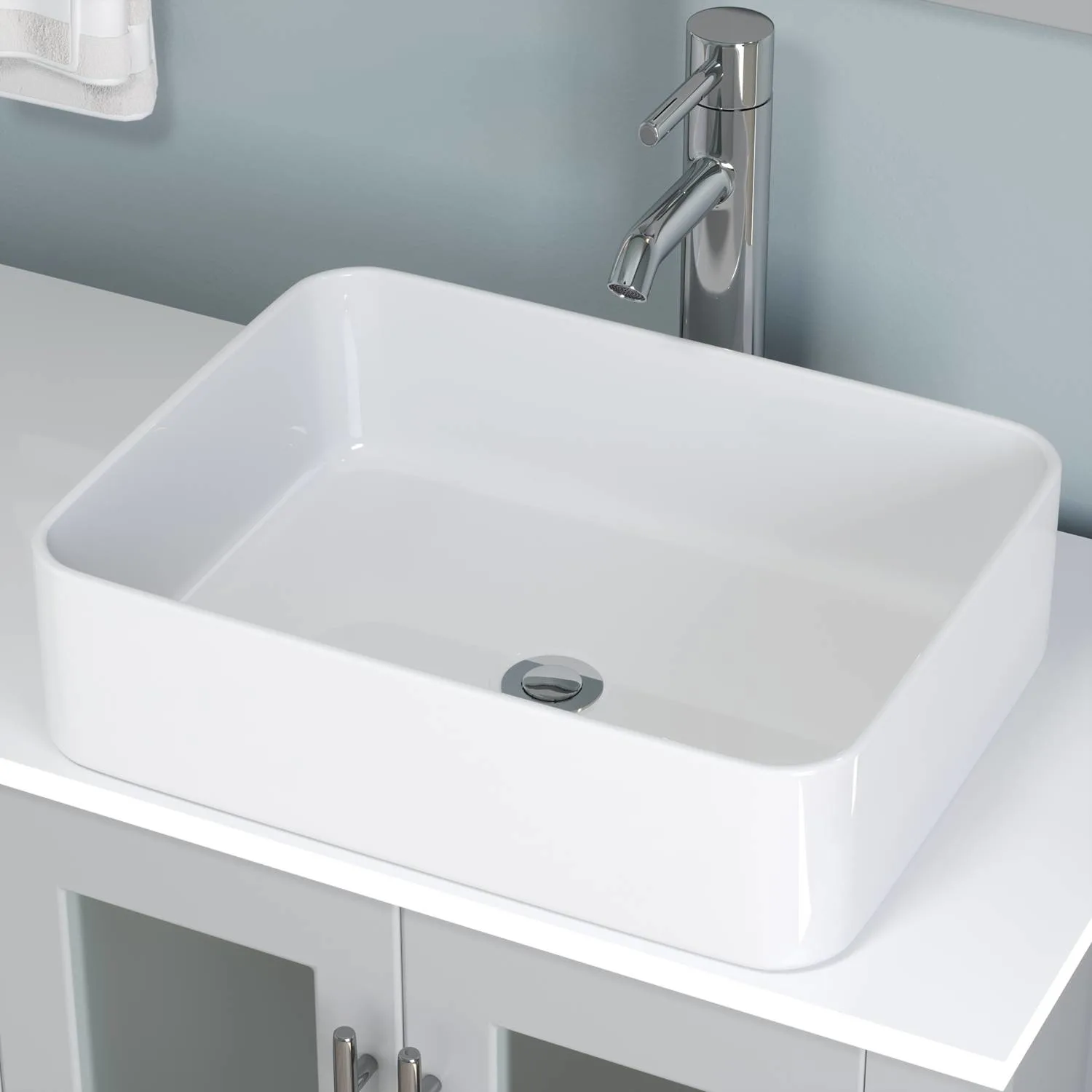 Cambridge Plumbing Complete 63 Inch White Porcelain Gray Vanity Set - image 3