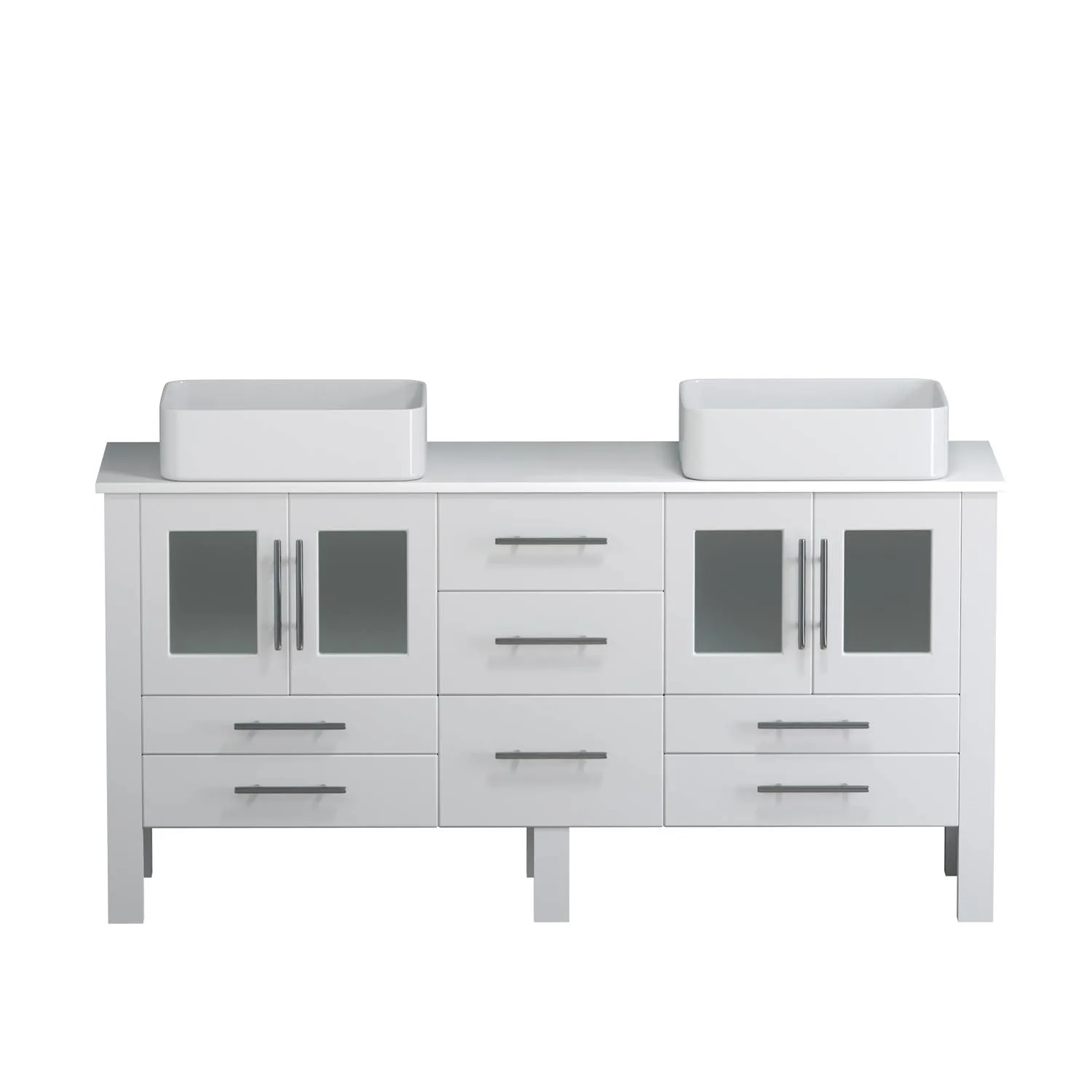 Cambridge Plumbing Complete 63 Inch White Porcelain White Vanity Set - image 6