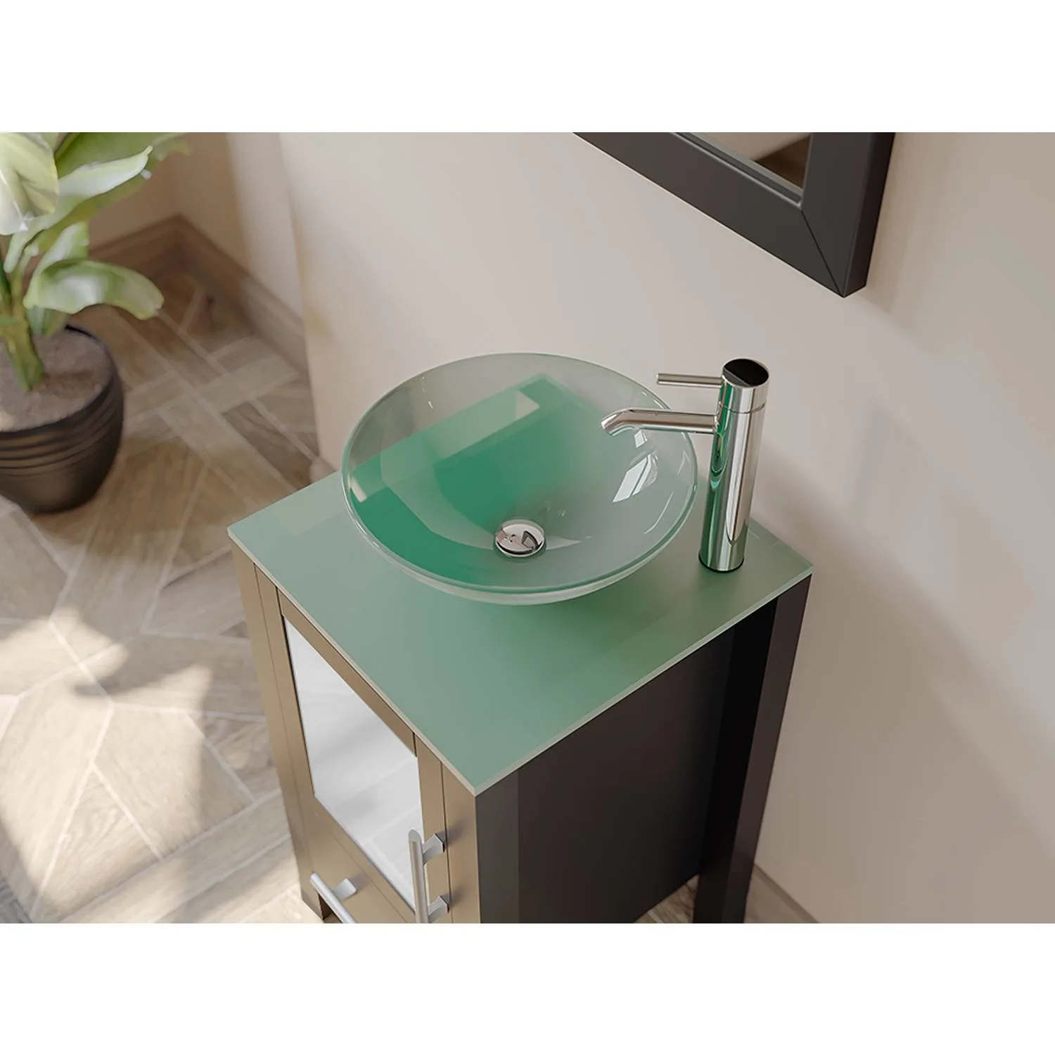 Cambridge Plumbing Complete 18 Inch Tempered Glass Espresso Vanity Set - image 6