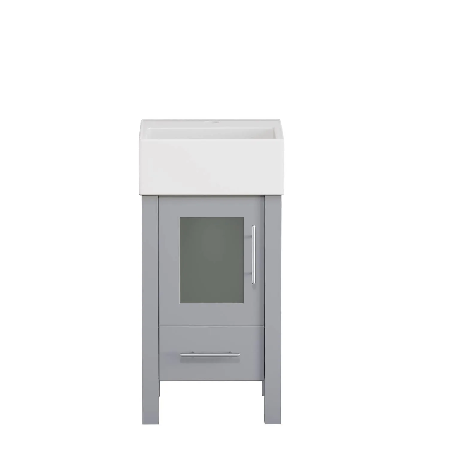 Cambridge Plumbing Complete 18 Inch White Porcelain Gray Vanity Set - image 2