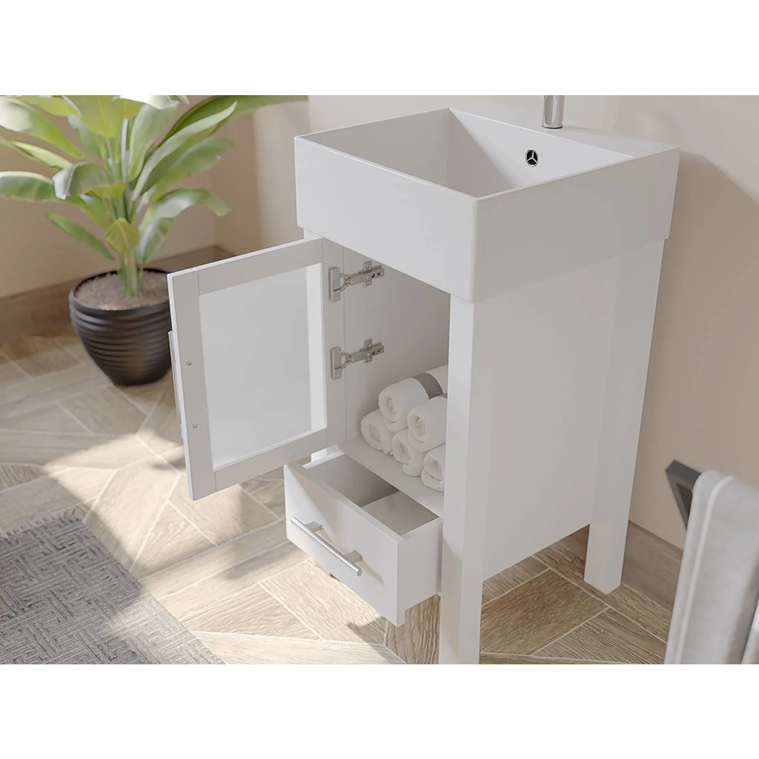 Cambridge Plumbing Complete 18 Inch White Porcelain White Vanity Set - image 3
