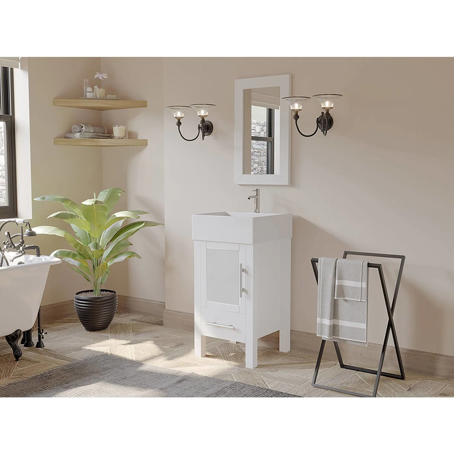 Cambridge Plumbing Complete 18 Inch White Porcelain White Vanity Set - image 4