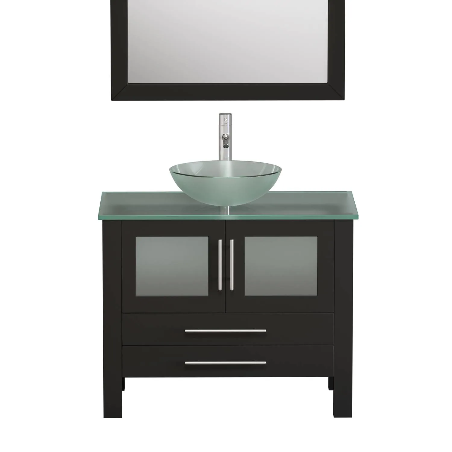 Cambridge Plumbing Complete 36 Inch Tempered Glass Espresso Vanity Set - image 3