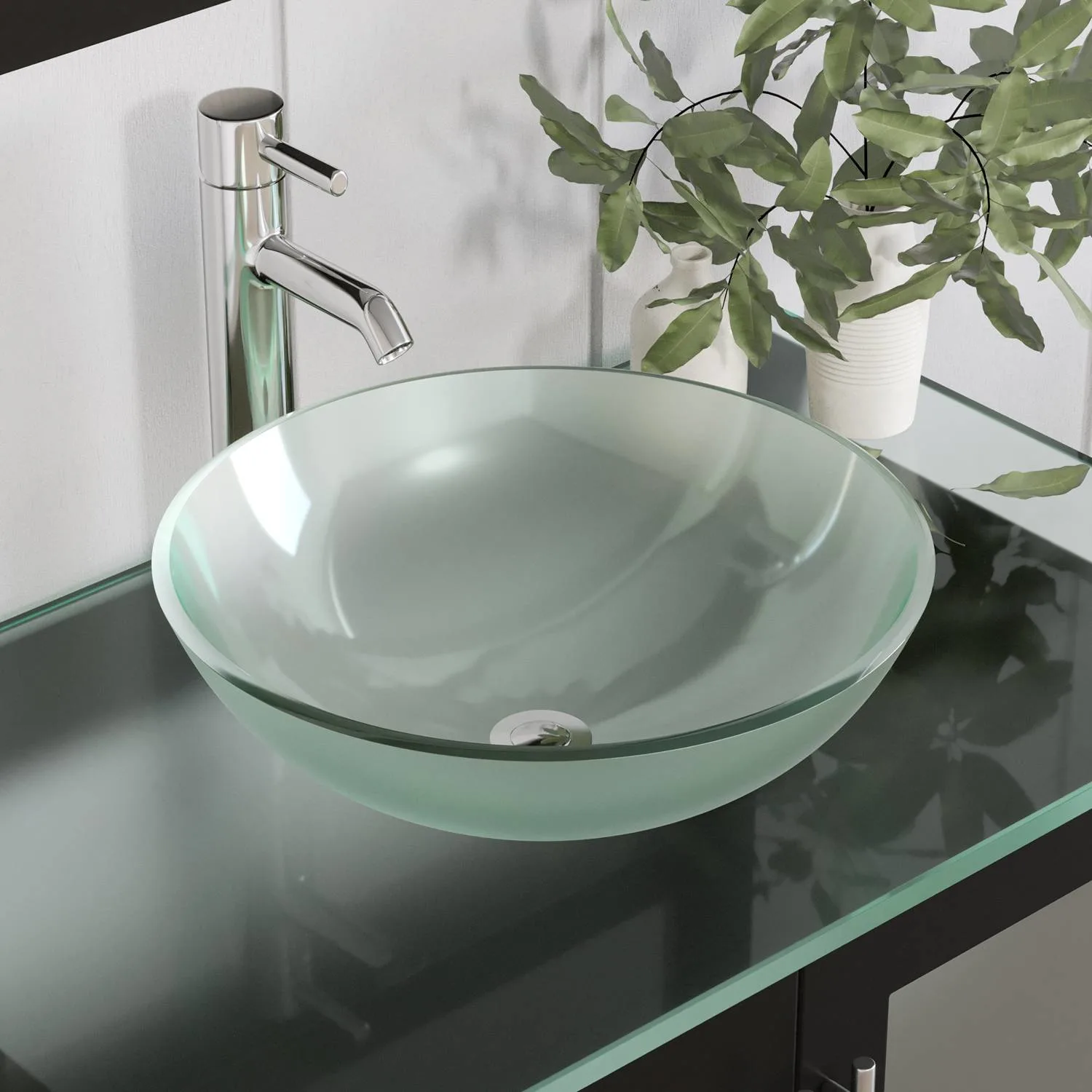 Cambridge Plumbing Complete 36 Inch Tempered Glass Espresso Vanity Set - image 4