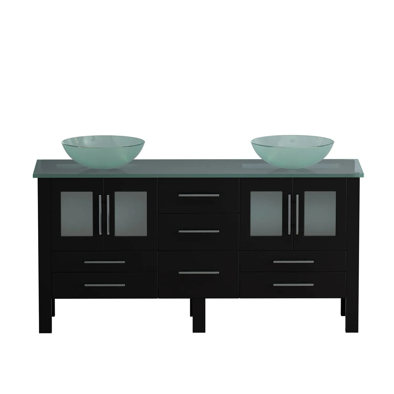 Cambridge Plumbing Complete 63 Inch Tempered Glass Espresso Vanity Set - image 2