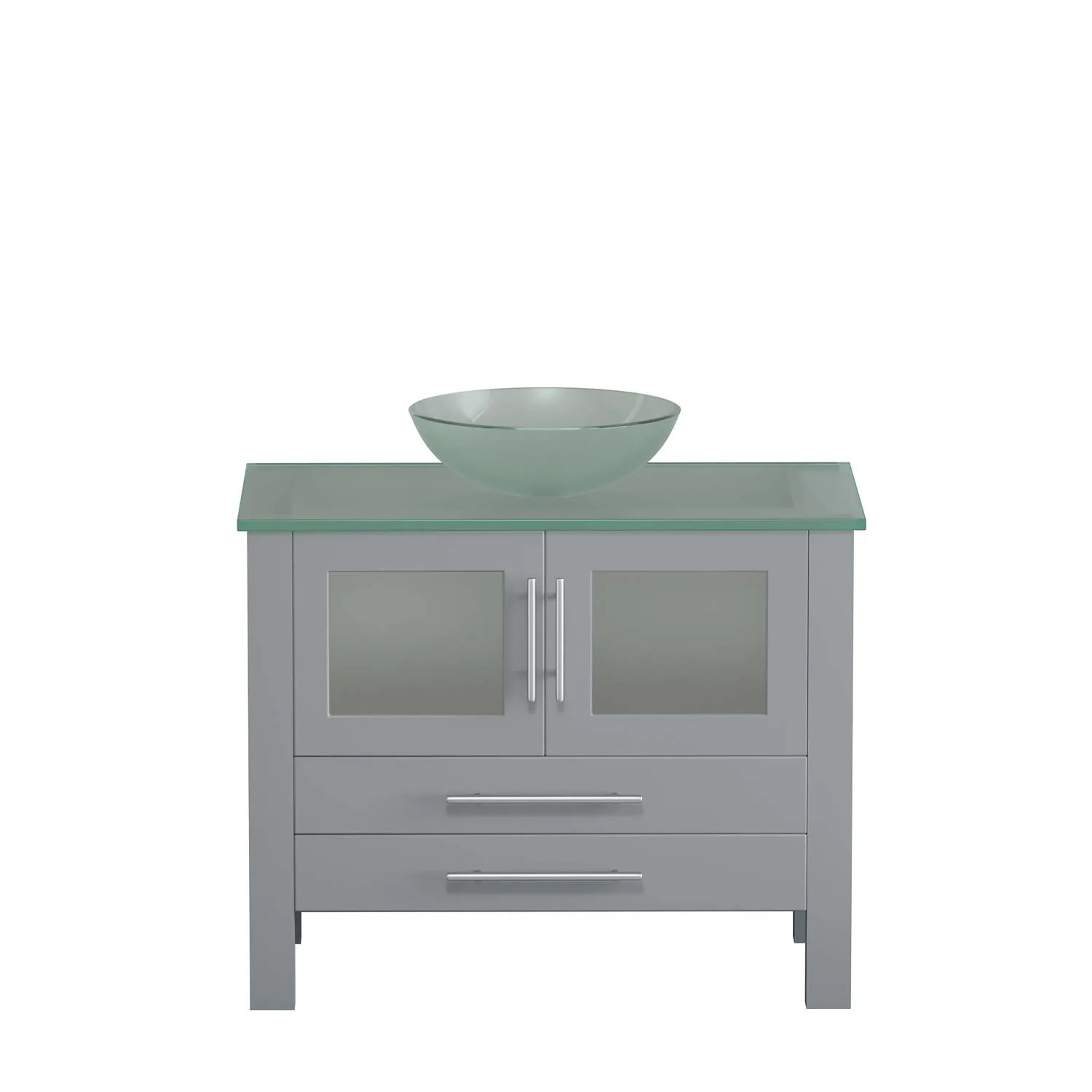 Cambridge Plumbing Complete 36 Inch Tempered Glass Gray Vanity Set - image 3