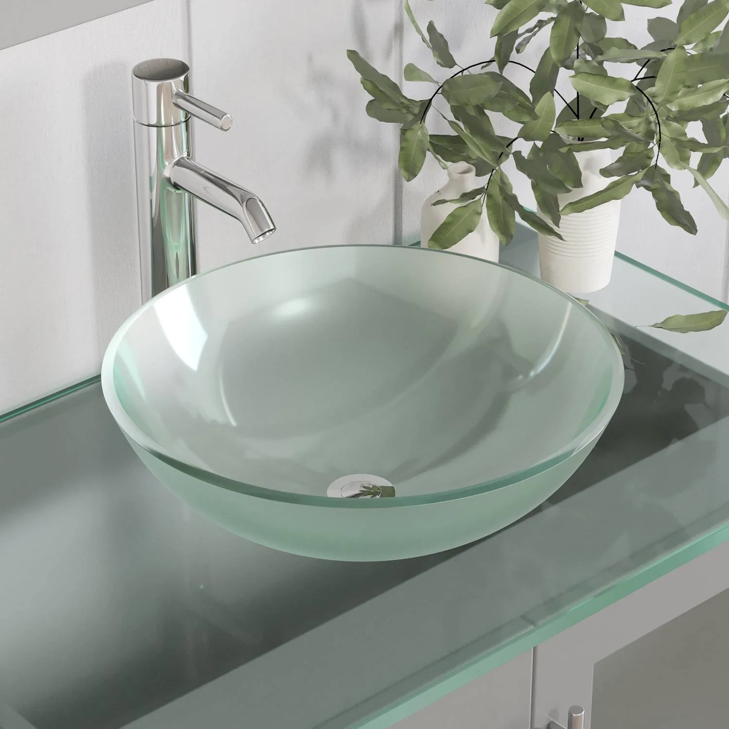 Cambridge Plumbing Complete 36 Inch Tempered Glass Gray Vanity Set - image 5