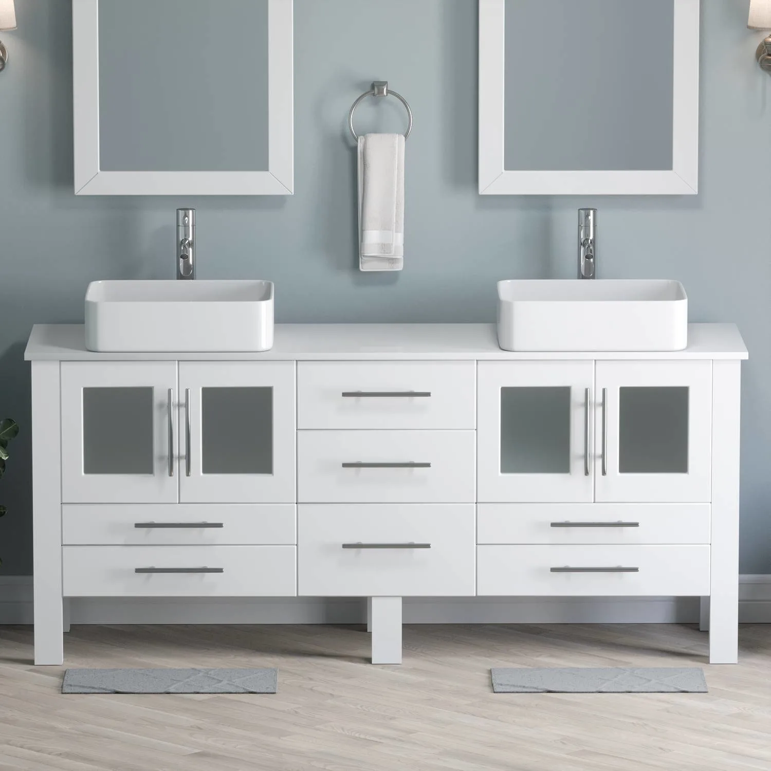Cambridge Plumbing Complete 72 Inch White Porcelain White Vanity Set - image 2