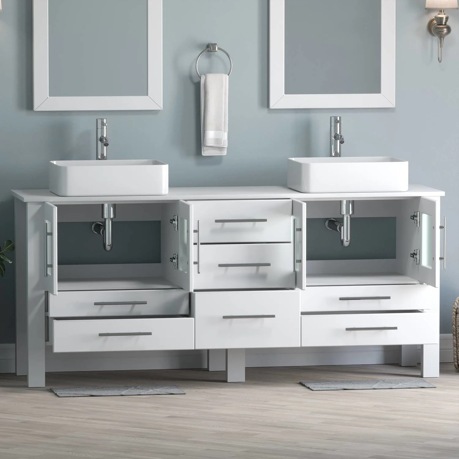 Cambridge Plumbing Complete 72 Inch White Porcelain White Vanity Set - image 4