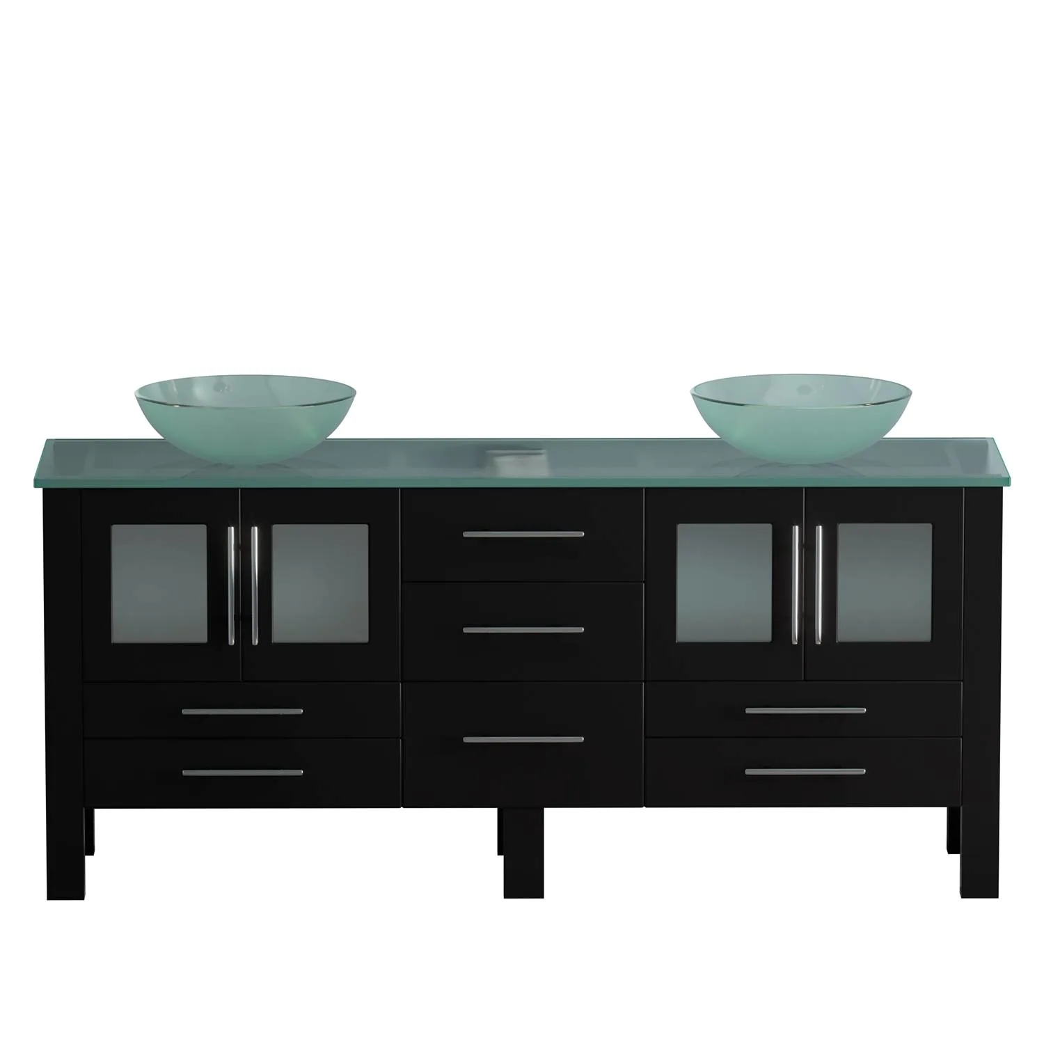 Cambridge Plumbing Complete 72 Inch Tempered Glass Espresso Vanity Set - image 6