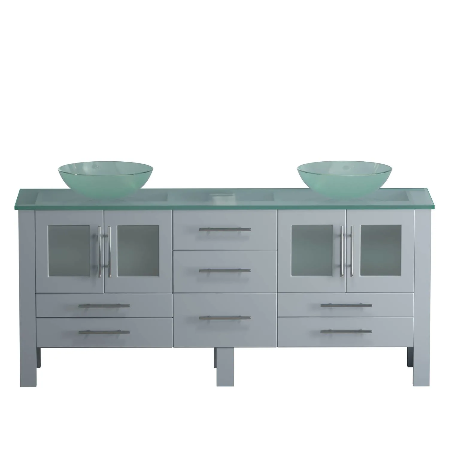 Cambridge Plumbing Complete 72 Inch Tempered Glass Gray Vanity Set - image 3
