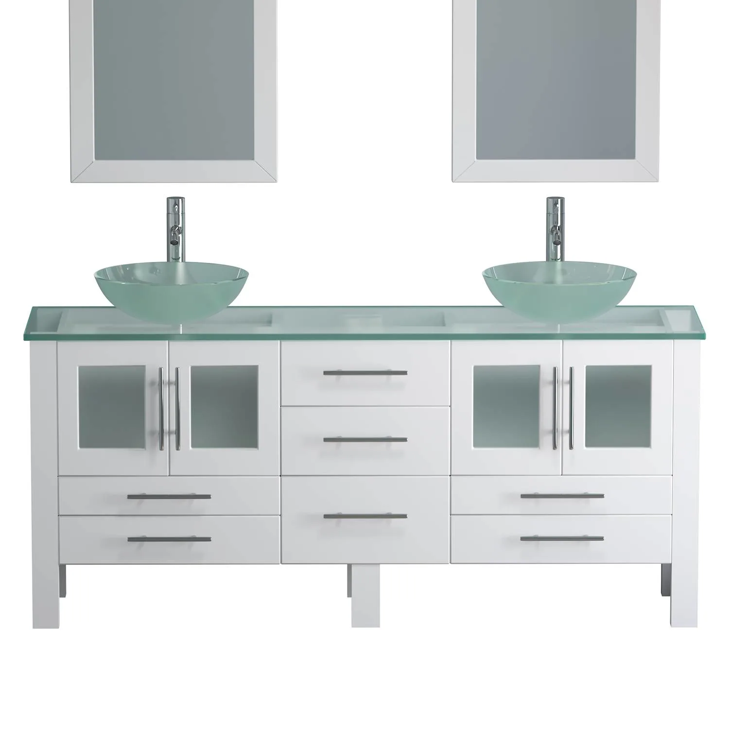 Cambridge Plumbing Complete 72 Inch Tempered Glass White Vanity Set - image 6