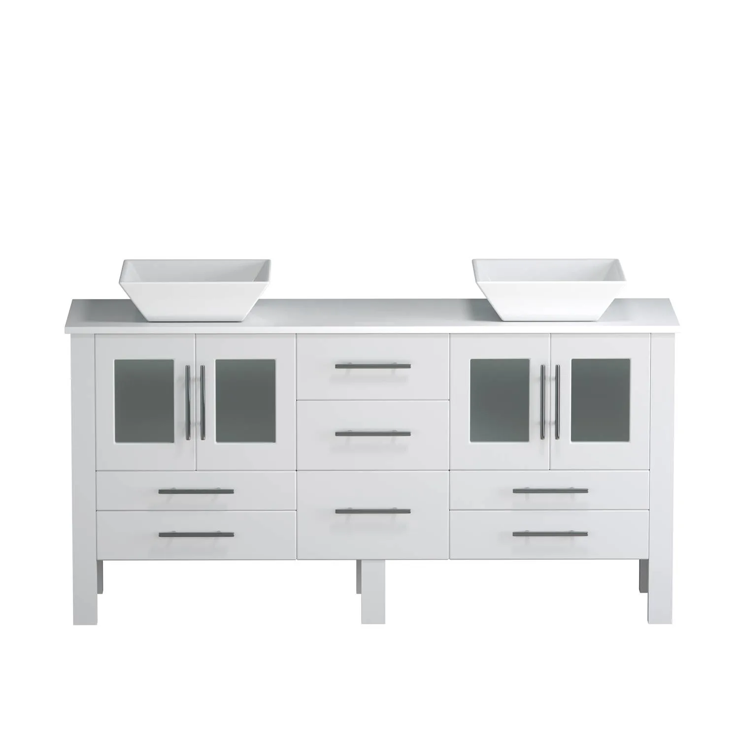 Cambridge Plumbing Complete 63 Inch White Porcelain White Vanity Set - image 6