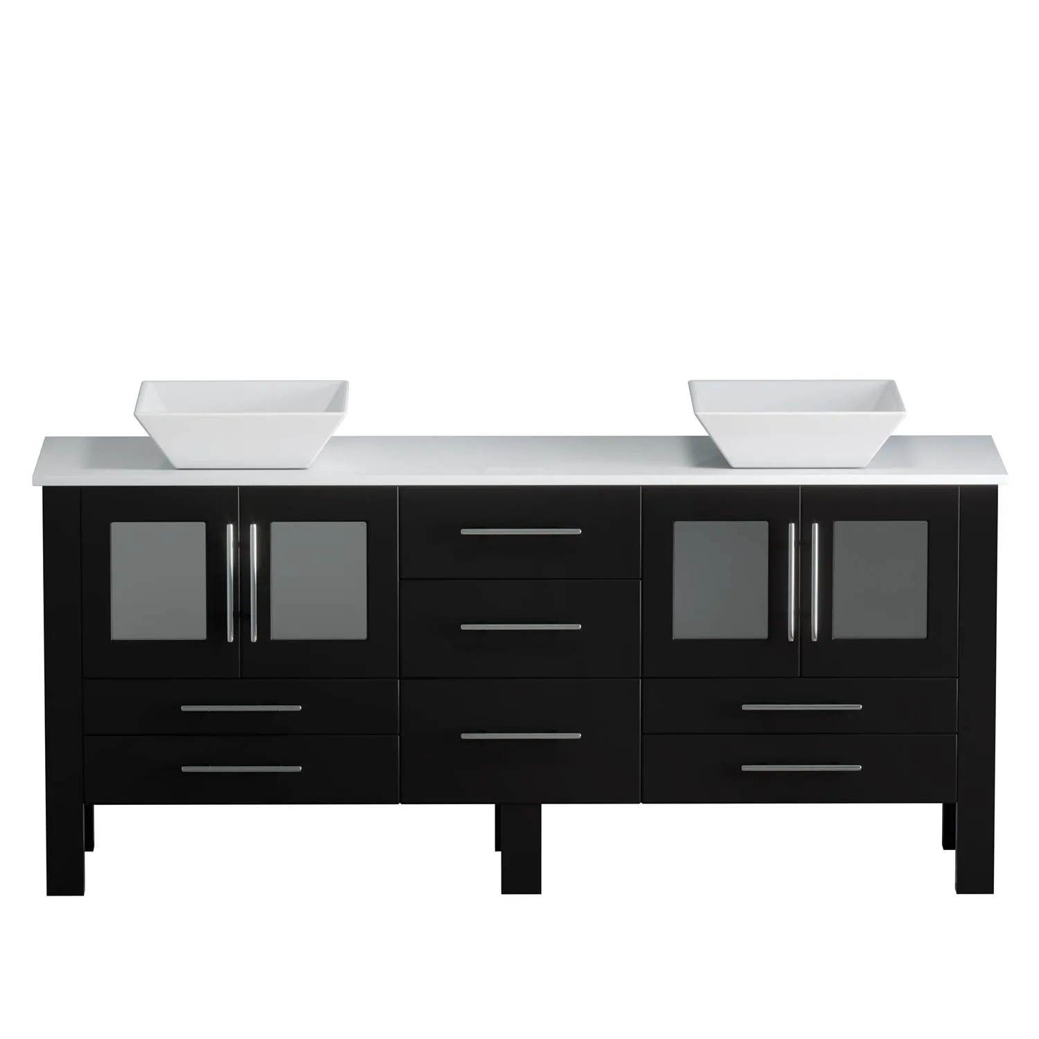 Cambridge Plumbing Complete 72 Inch White Porcelain Espresso Vanity Set - image 6