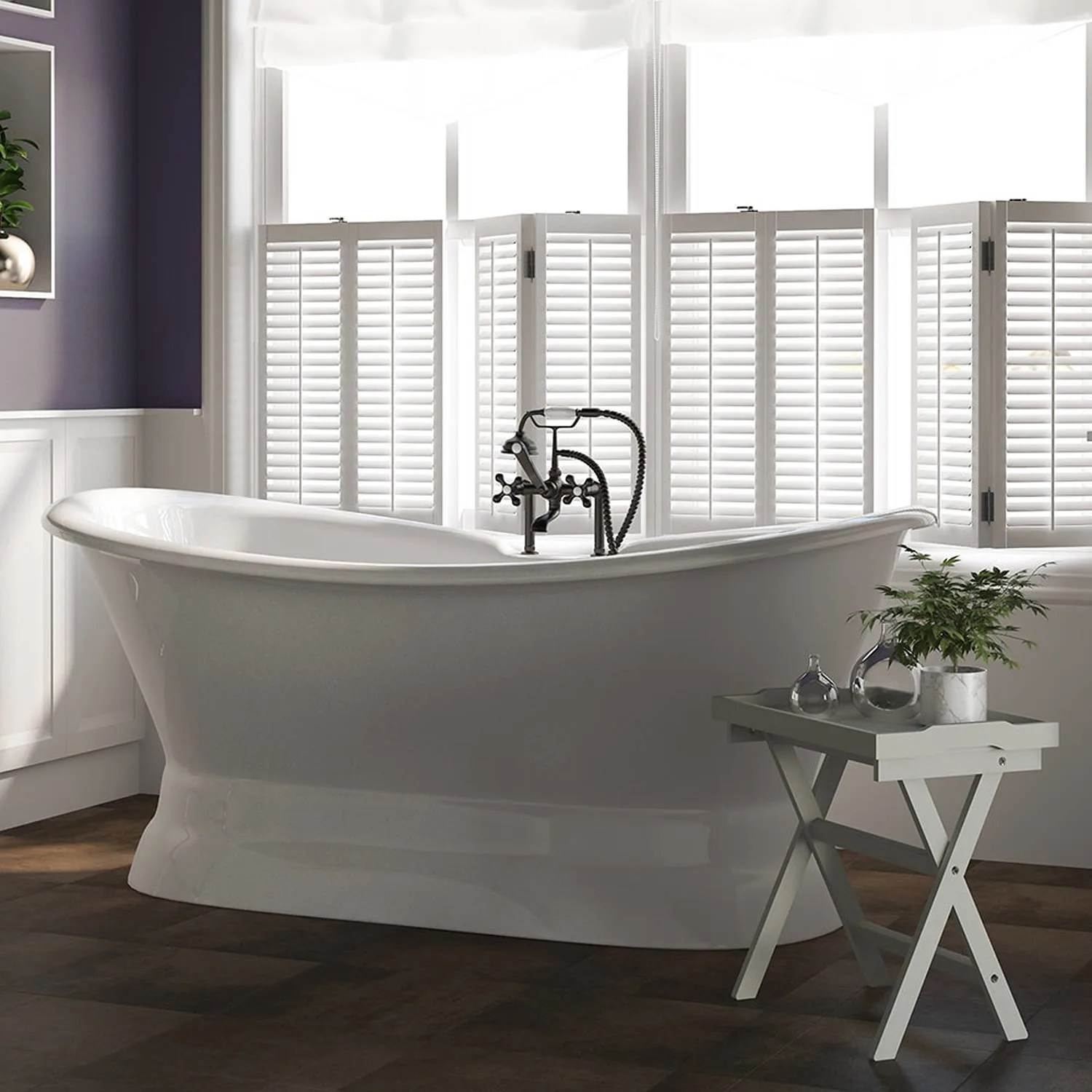 Cambridge Plumbing 71 Inch Double Ended Pedestal Cast Iron Bathtub - image 3