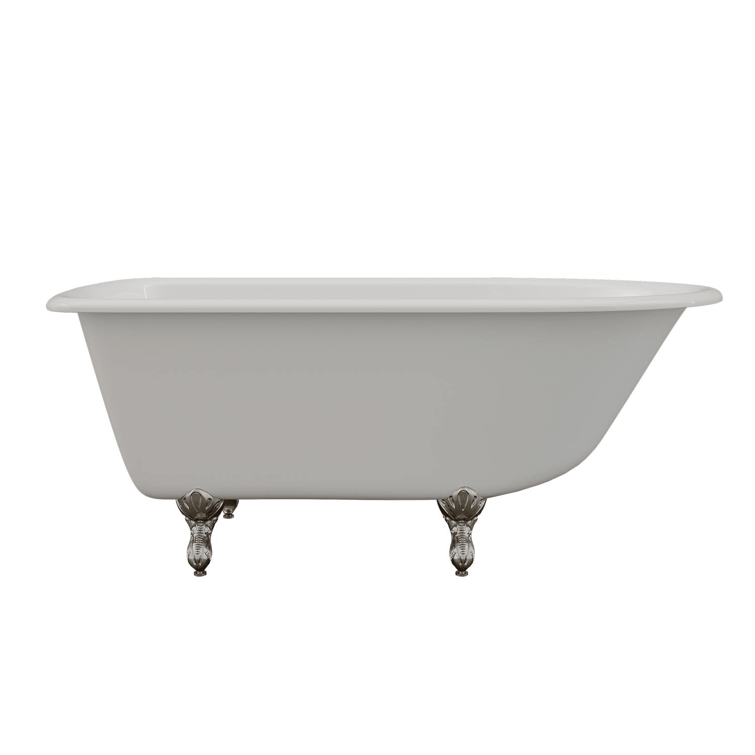 Cambridge Plumbing 60 Inch Rolled Rim Clawfoot Cast Iron Bathtub