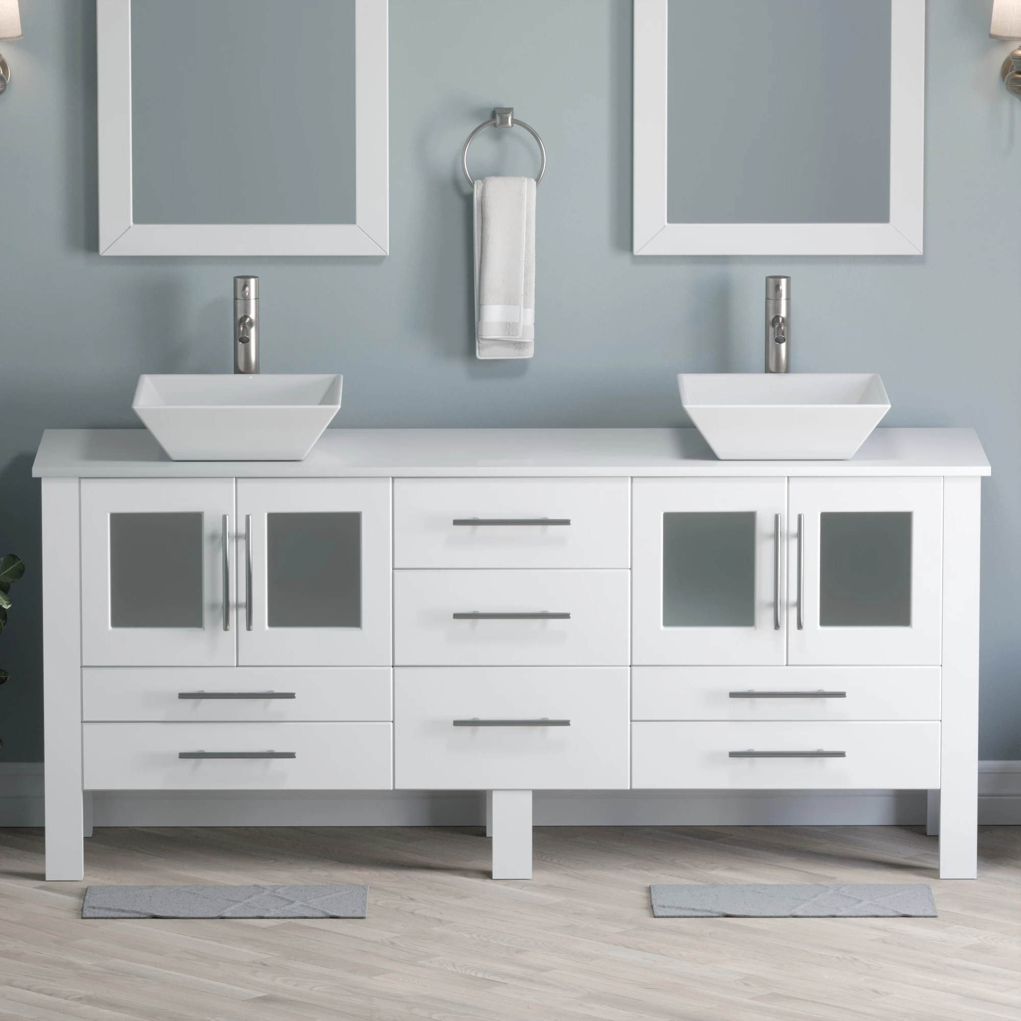 Cambridge Plumbing Complete 72 Inch White Porcelain White Vanity Set - image 4