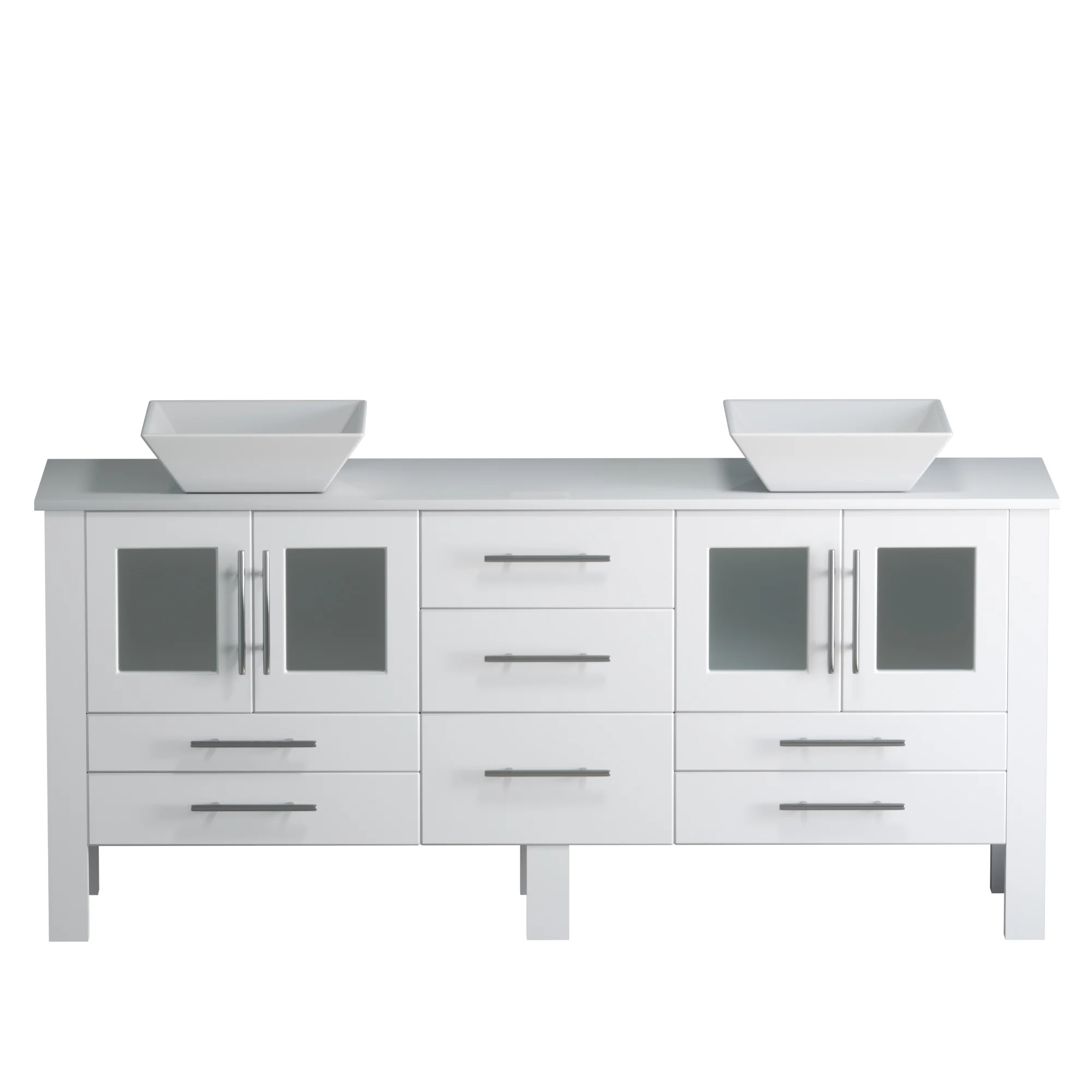 Cambridge Plumbing Complete 72 Inch White Porcelain White Vanity Set - image 5
