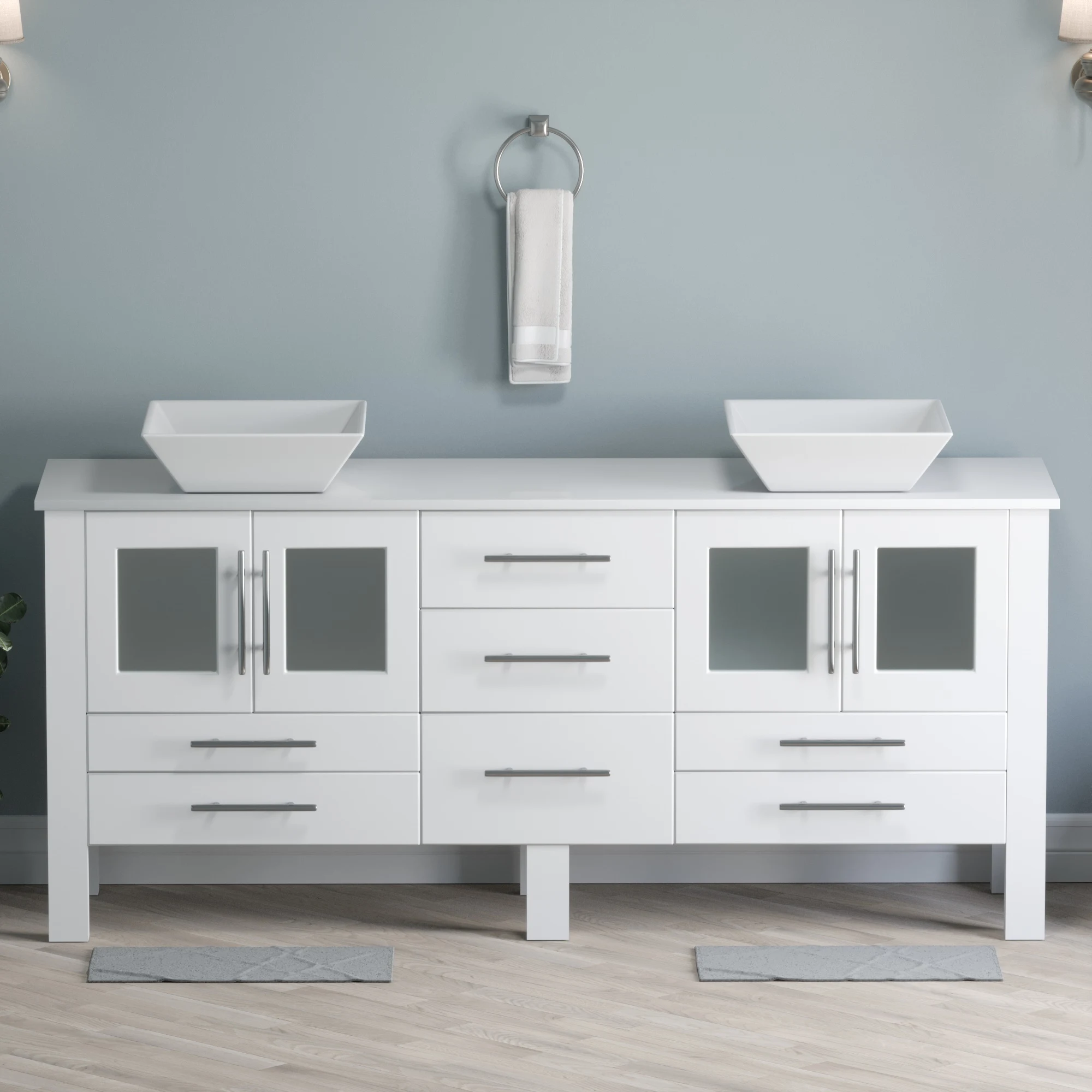 Cambridge Plumbing Complete 72 Inch White Porcelain White Vanity Set - image 6