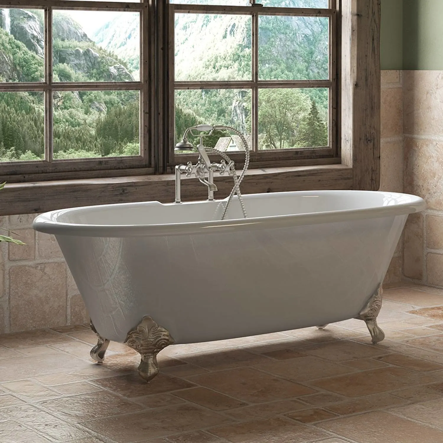 Cambridge Plumbing 66 Inch Double Ended Clawfoot Cast Iron Bathtub - image 2