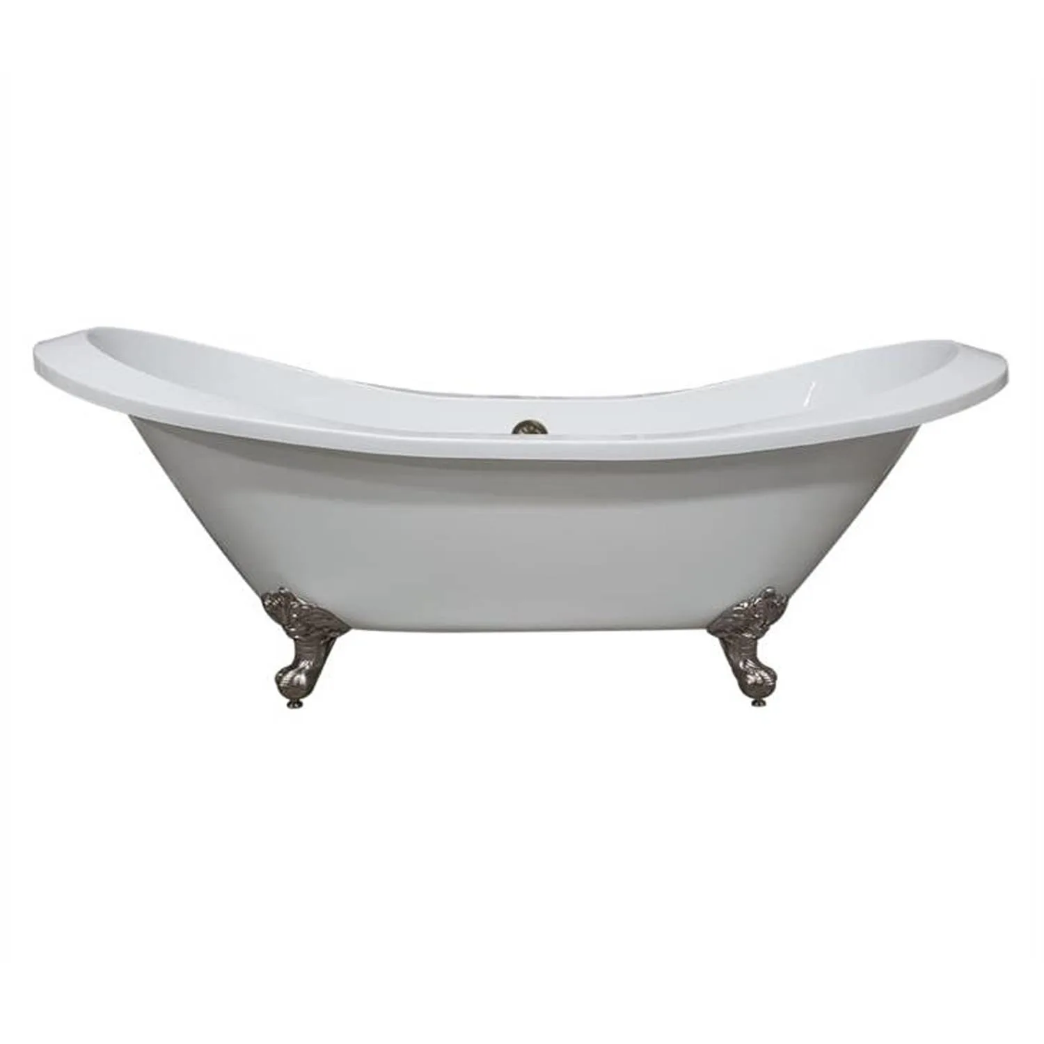 Cambridge Plumbing 73 Inch Double Slipper Acrylic Bathtub
