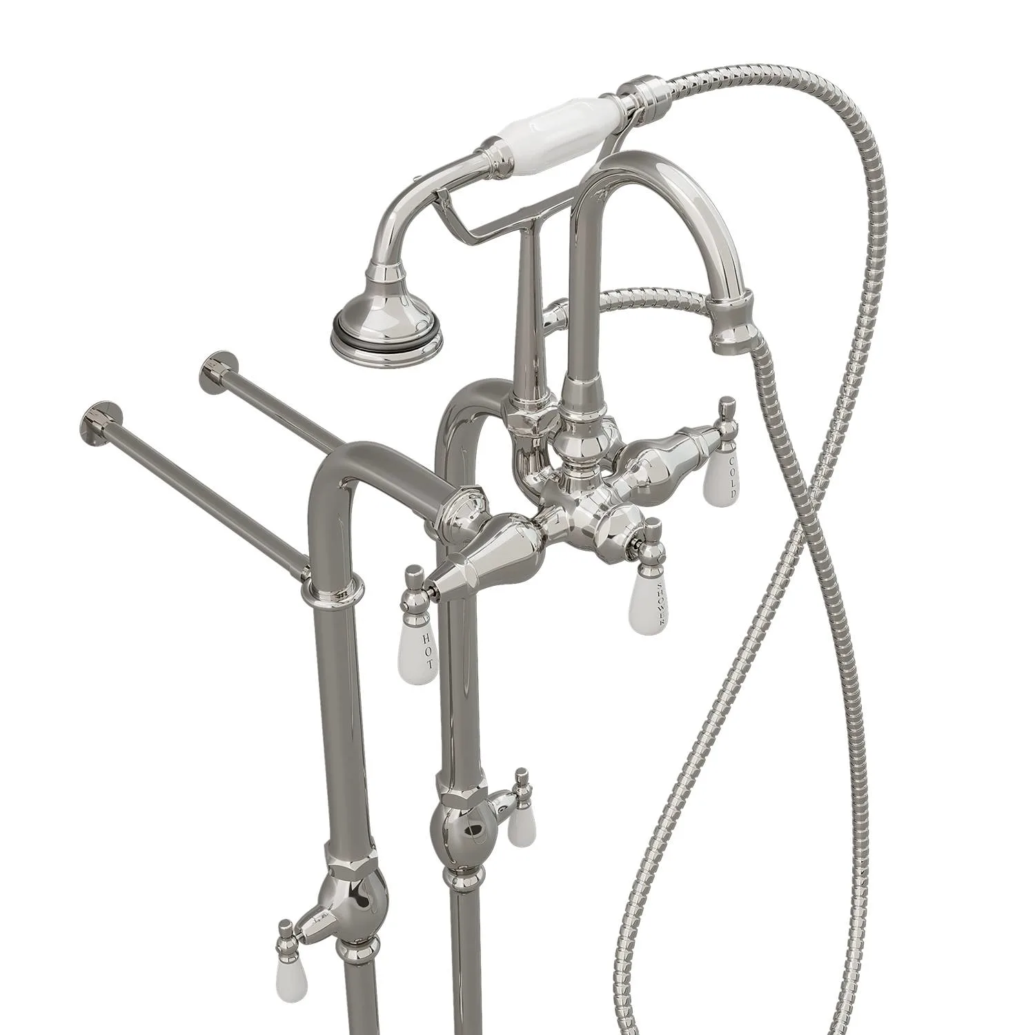 Cambridge Plumbing 13 Inch Floor Mounted British Telephone Gooseneck Faucet - image 2