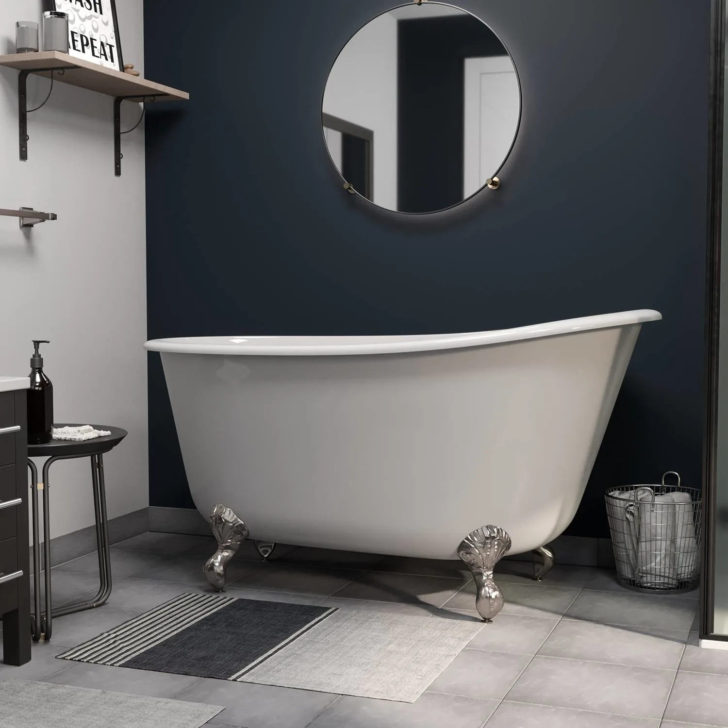 Cambridge Plumbing 58 Inch Freestanding Slipper Swedish Cast Iron Bathtub - image 2