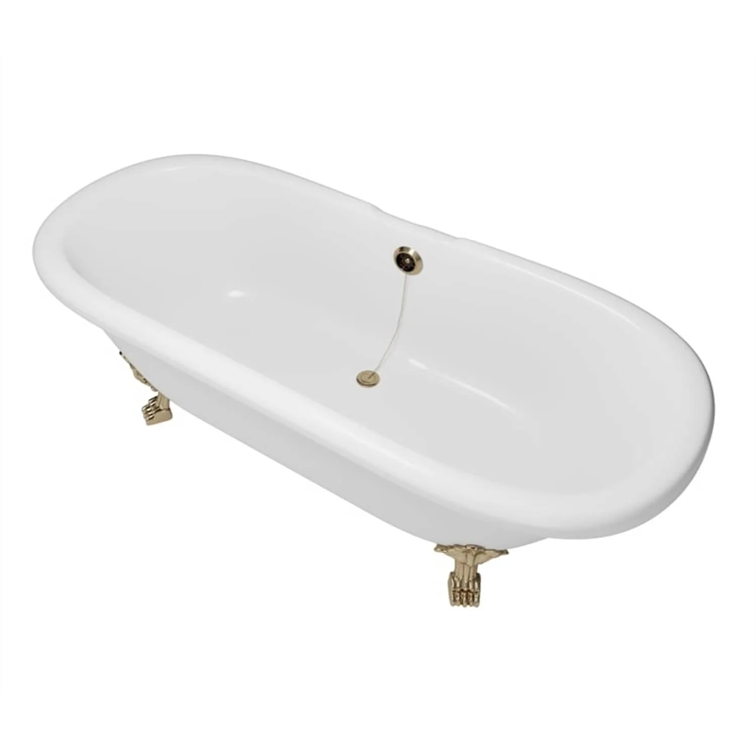Cambridge Plumbing 69 Inch Double Ended Clawfoot Engineered Stone Bathtub - image 2