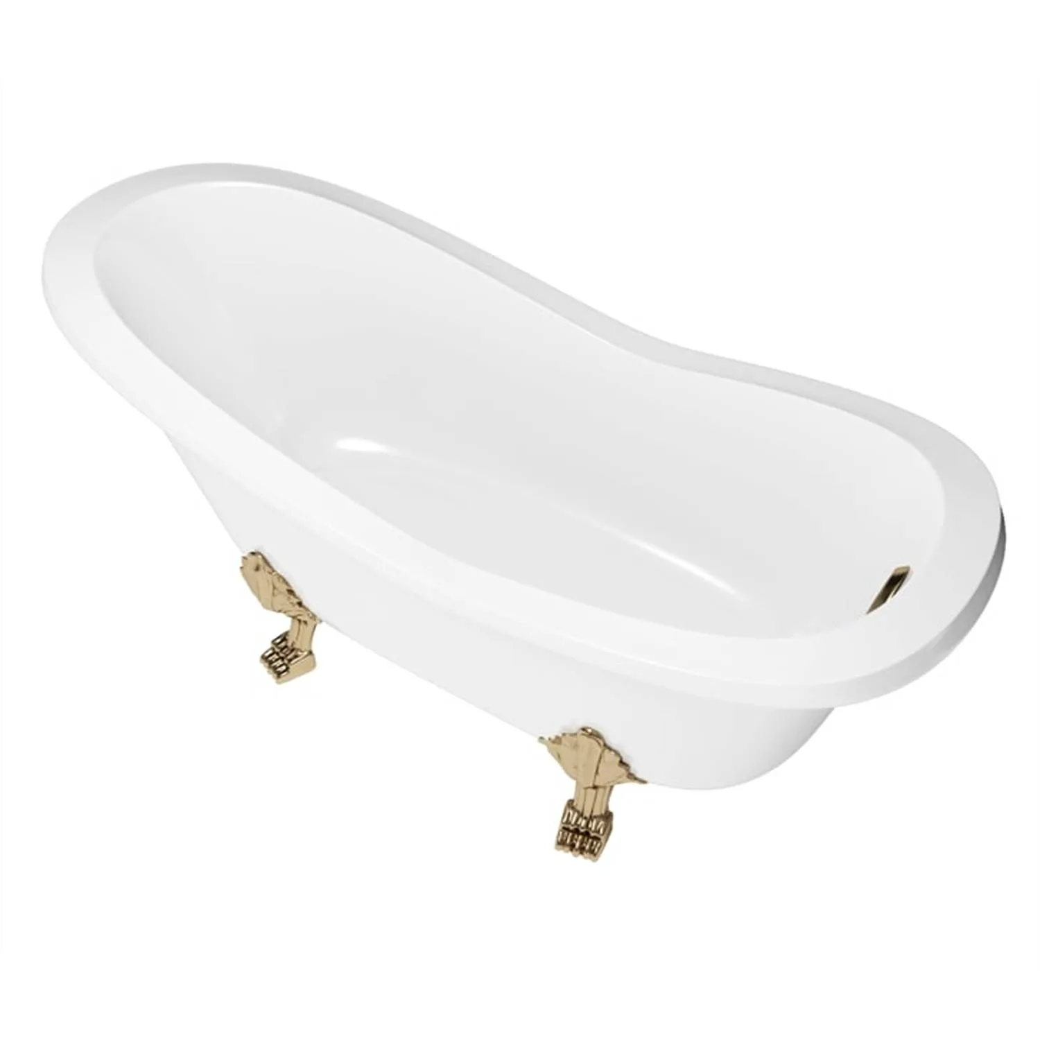 Cambridge Plumbing 62 Inch Clawfoot Slipper Engineered Stone Bathtub - image 3