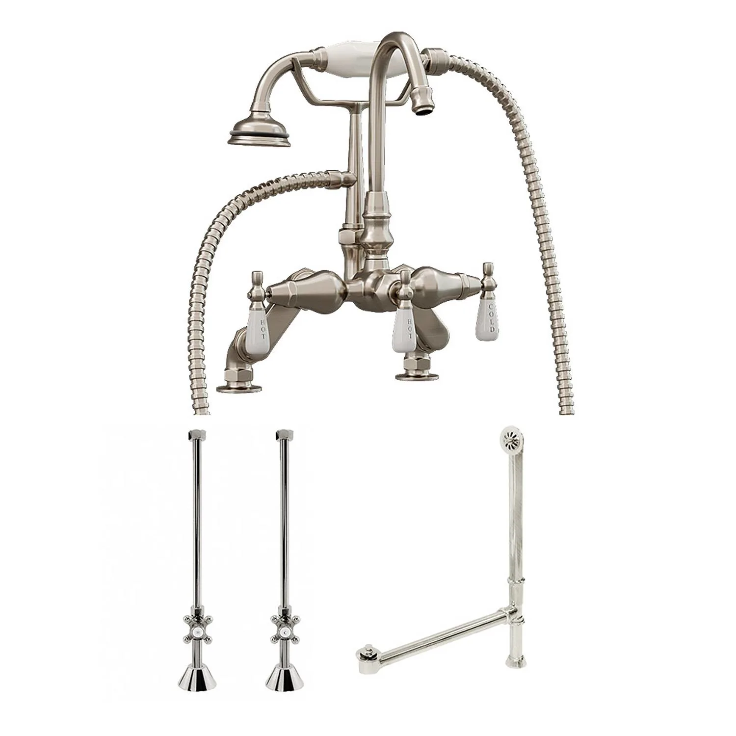 Cambridge Plumbing 13 Inch Deck Mount With Shower Gooseneck Faucet Package - image 1